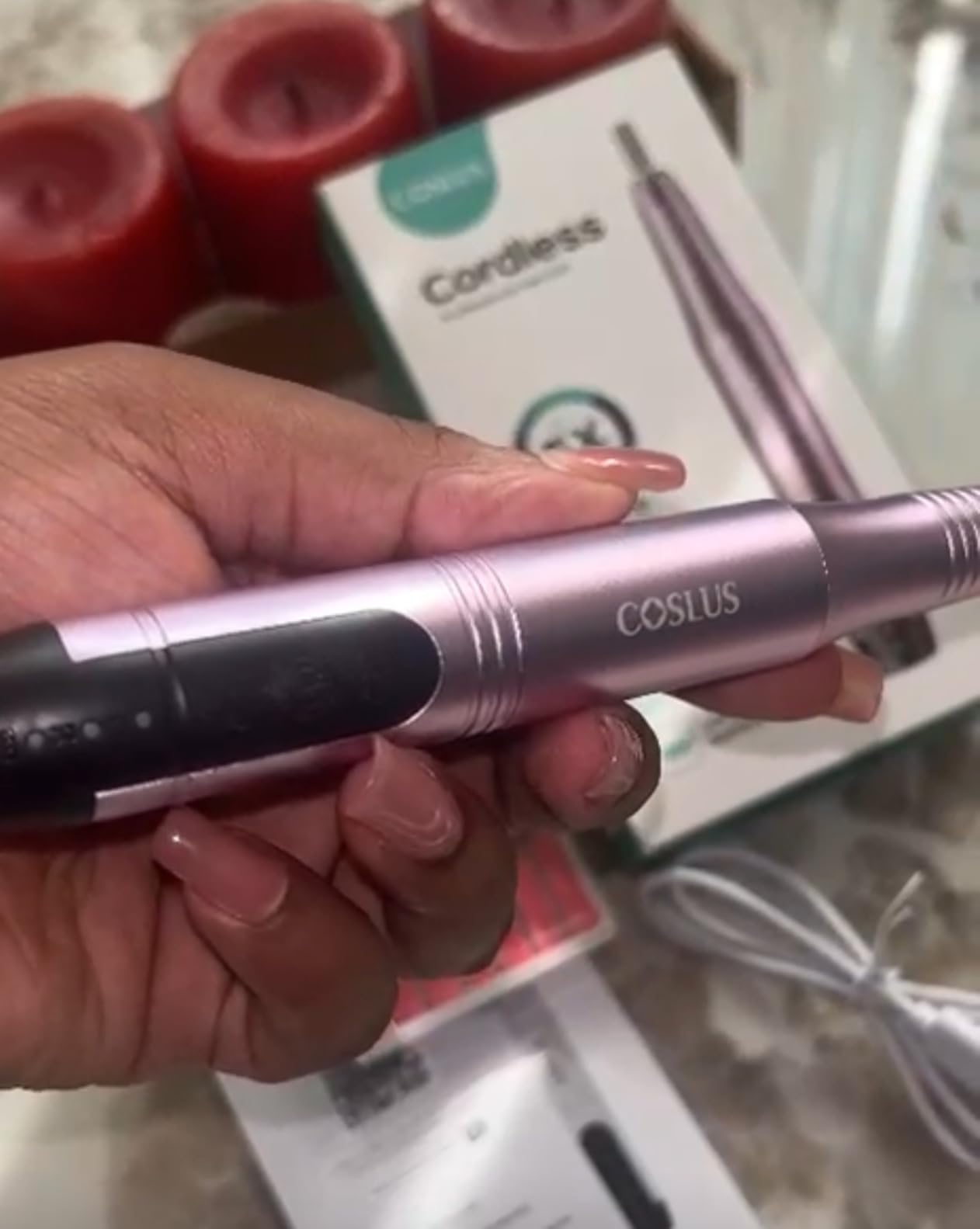 COSLUS C20 Cordless Nail Drill Electric File: Portable All-in-One Kit customer photo 2