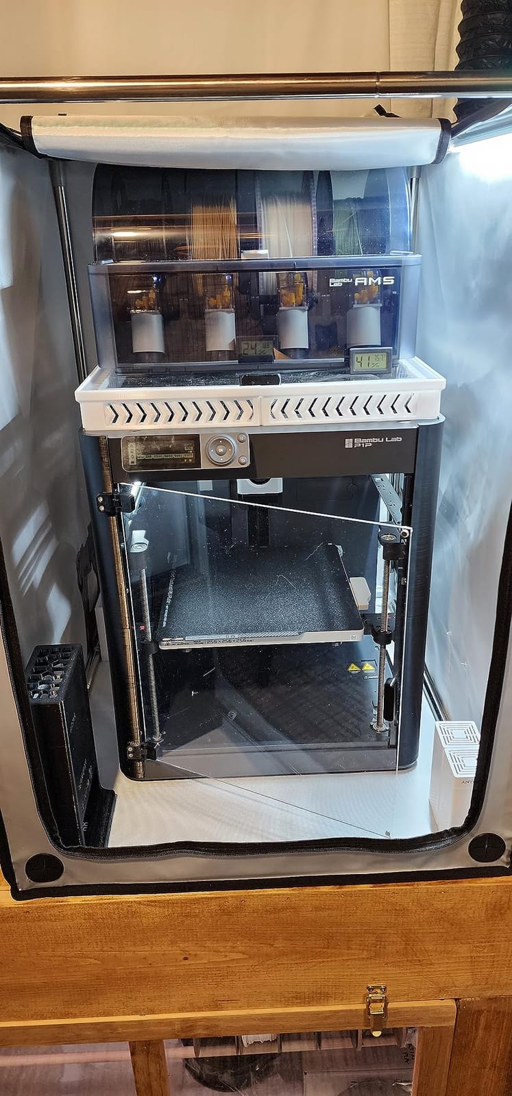 3-in-1 Multifunctional 3D Printer Enclosure Laser Engraver Eye Protective Shield Cover Resin 3D Printer Fireproof Tent with Fume Extractor Smoker Absorber Filament Dryer Dust Cover (3in1 Tent) customer photo 1