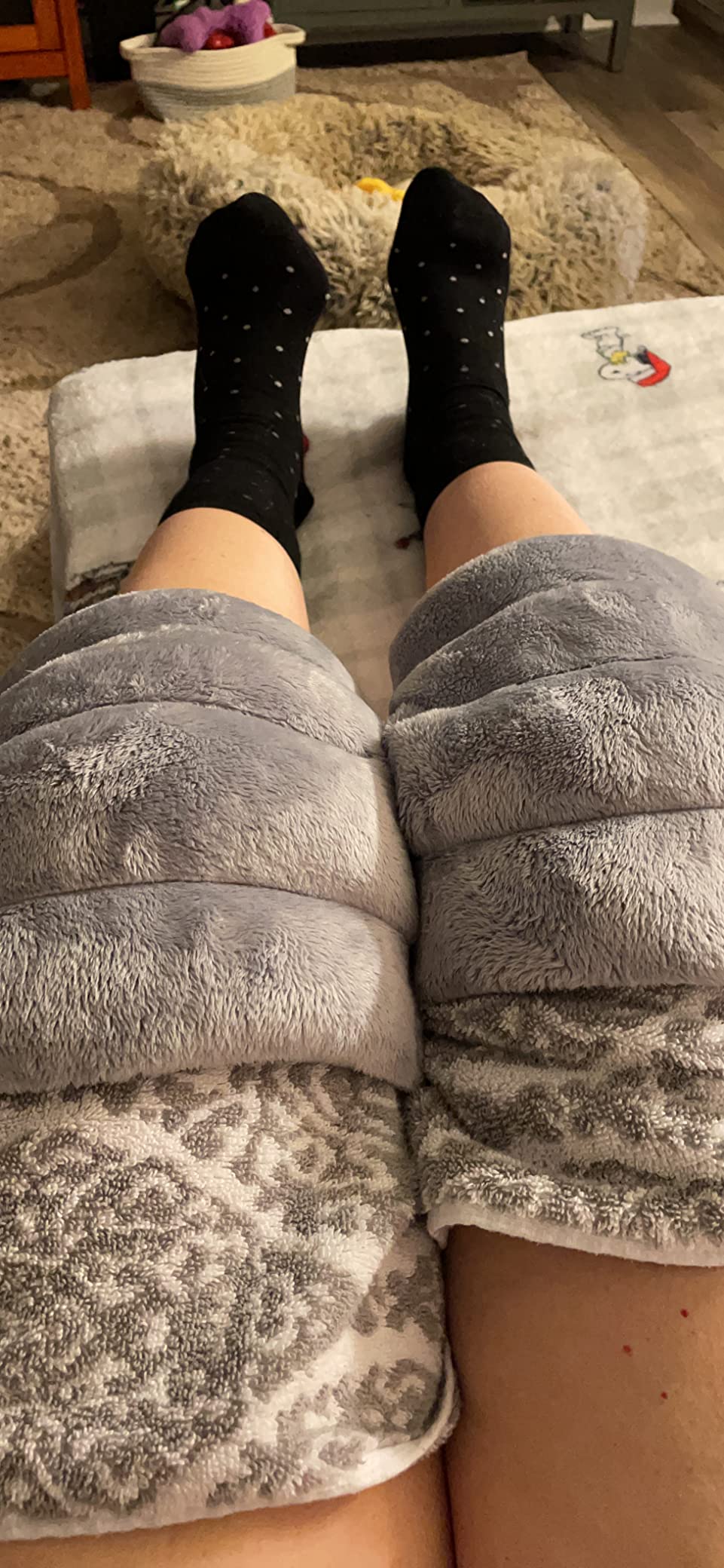 REVIX Knee Heating Pad, Microwave Heating Pad Wrap, Hot Cold Compress, Navy customer photo 1