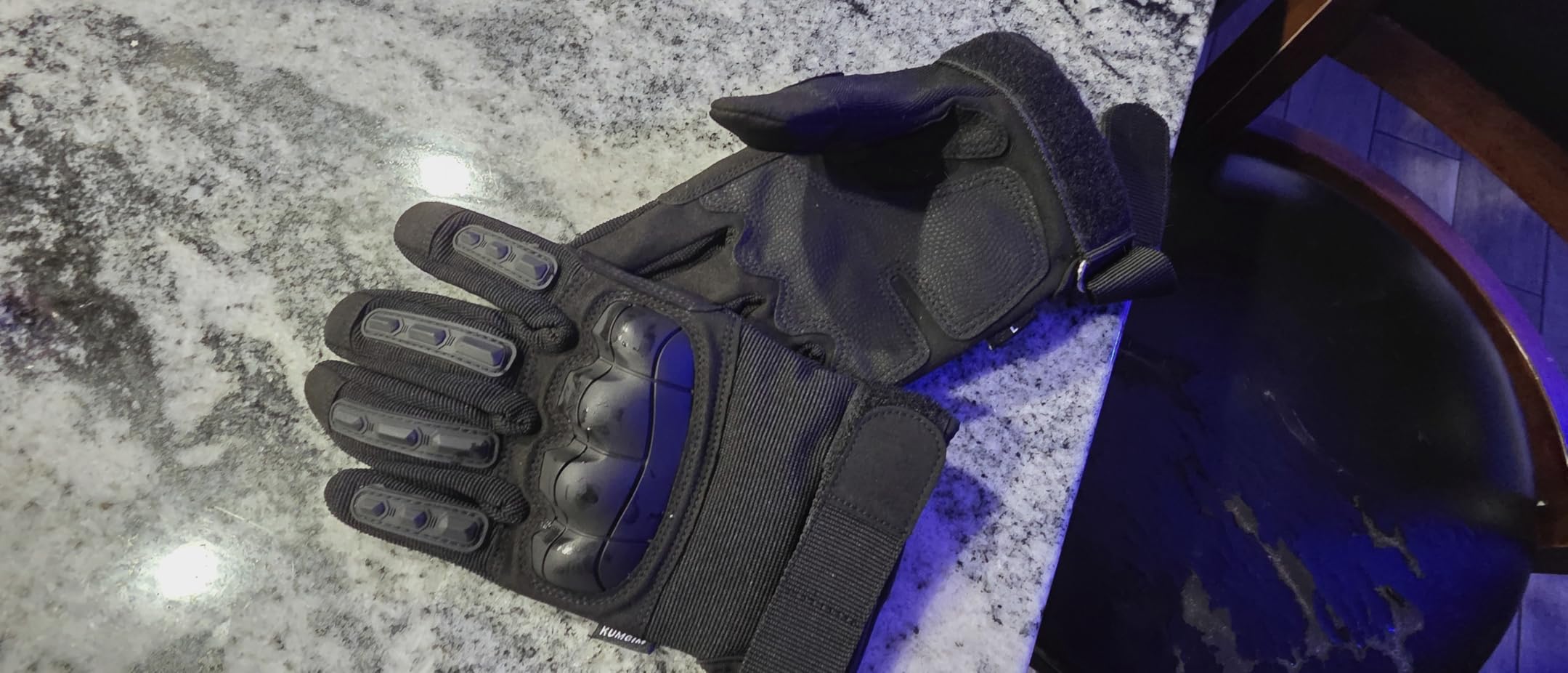 KUMGIM Tactical Motorcycle Gloves with Knuckle Protection Touchscreen | Knuckle Guard, Leather Palm, Anti-Slip Grip, Breathable, for Airsoft, Paintball, ATV/Dirt Bike, Hunting, Climbing, Hiking customer photo 2