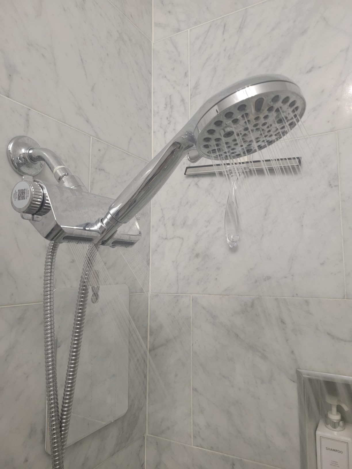 MakeFit Filtered Shower Head with Handheld Combo - Dual 2-in-1 Spa System with Massage Shower and 10 Modes Hand Held Shower High Pressure with Built in Power Wash Mode (Chrome) customer photo 1