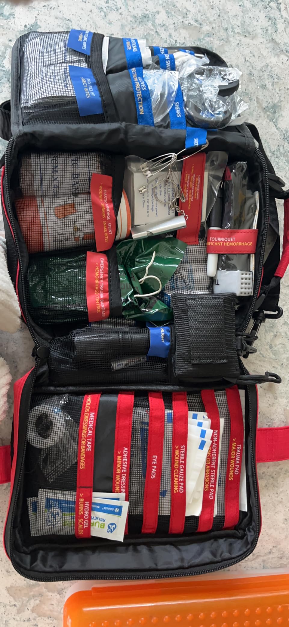 Professional Trauma First Aid Kit - Military-Grade Labelled Compartments & MOLLE System for Workplace, Outdoor, Car, Boat, Hurricane Emergencies 265 Piece Emergency Necessities Kits customer photo 2