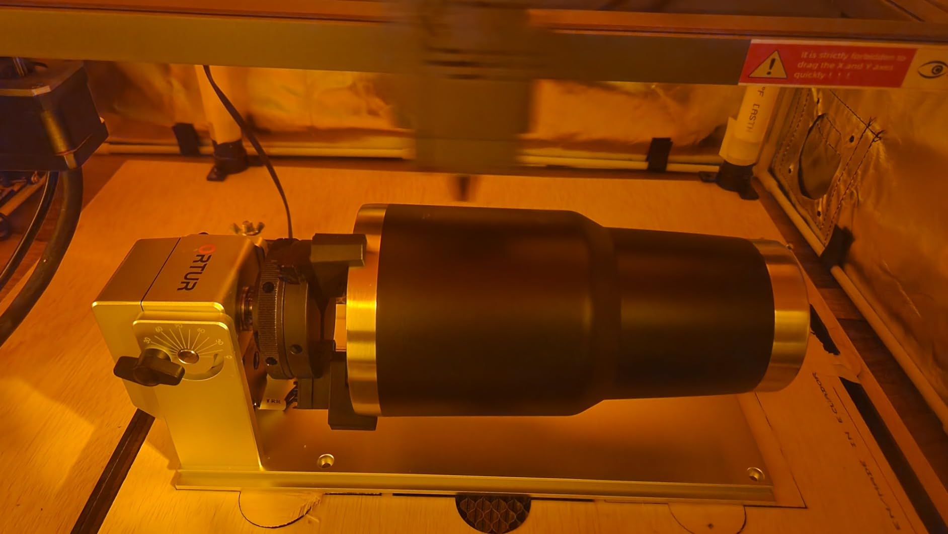 ORTUR YRC1.0, Y-axis Rotary Chuck for Most Laser Engravers, Jaw Chuck Rotary, Y-axis Rotary Roller Engraving Module for Engraving Cylindrical Objects, Wine Glass, Tumbler, Ring customer photo 2