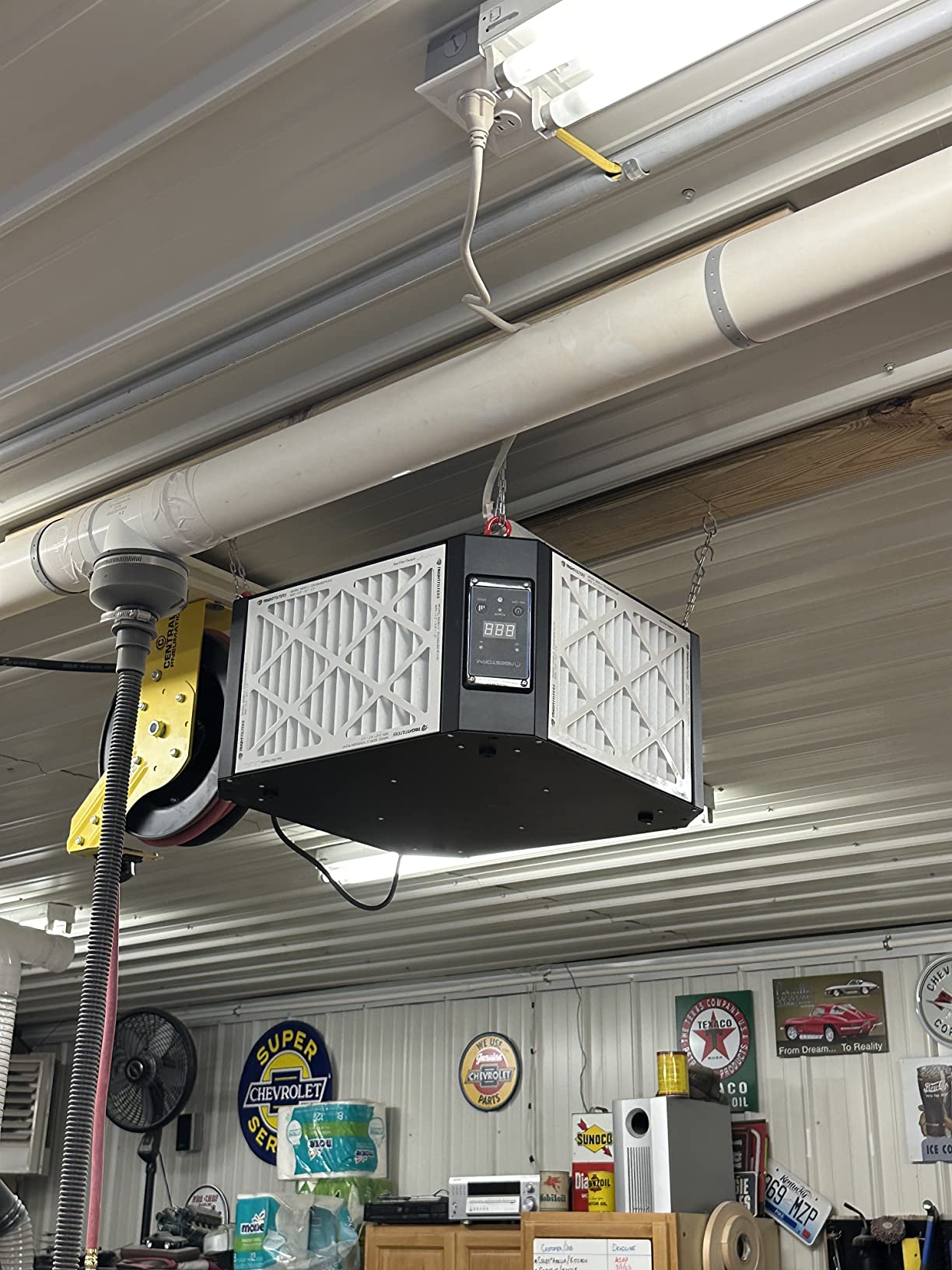 ABESTORM 360 Degree Intake Air Filtration System Woodworking 1350 CFM Hanging Air Filter with Strong Vortex Fan for Wood Workshop, Garage, Shop Dust Collectors, Up to 1700 sq. ft, DecDust 1350 customer photo 1
