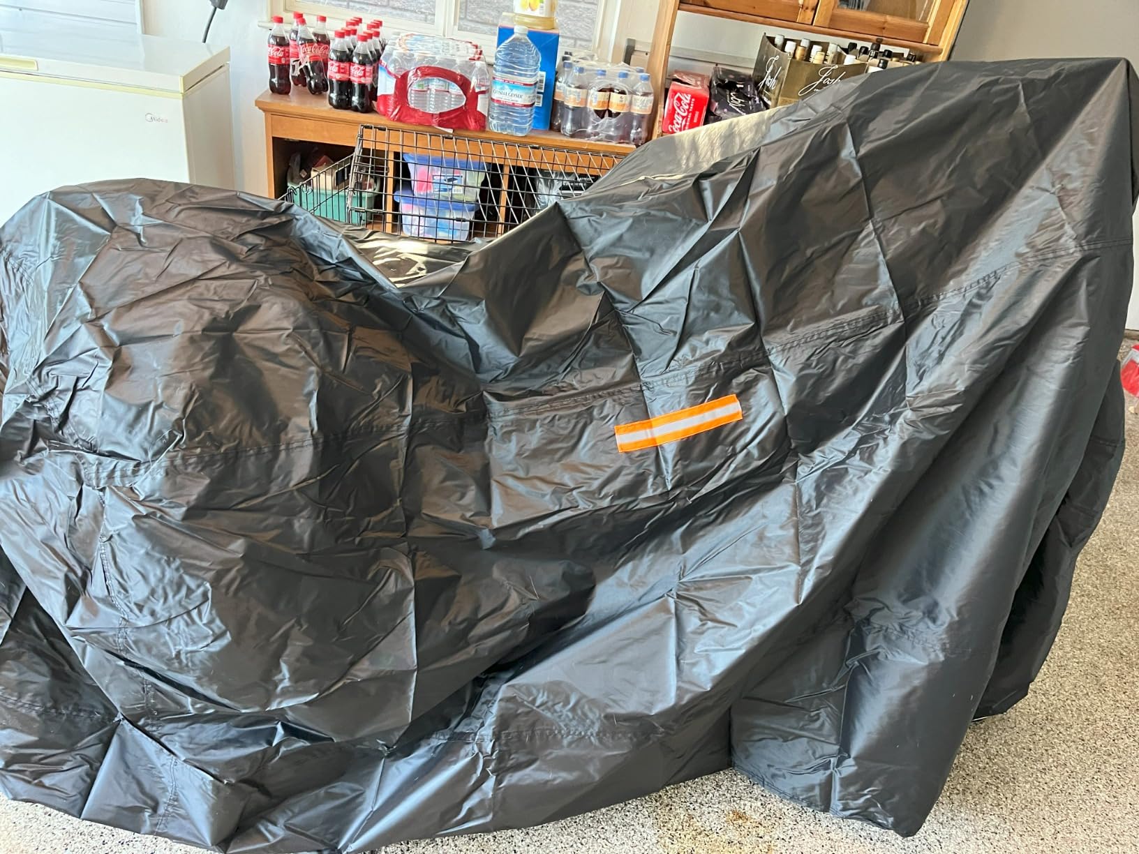 Universal Motorcycle Cover Waterproof Outdoor Storage All Weather Rain Snow Sun Winter All Season Durable with Lockholes & Night Reflective Black Oxford 108