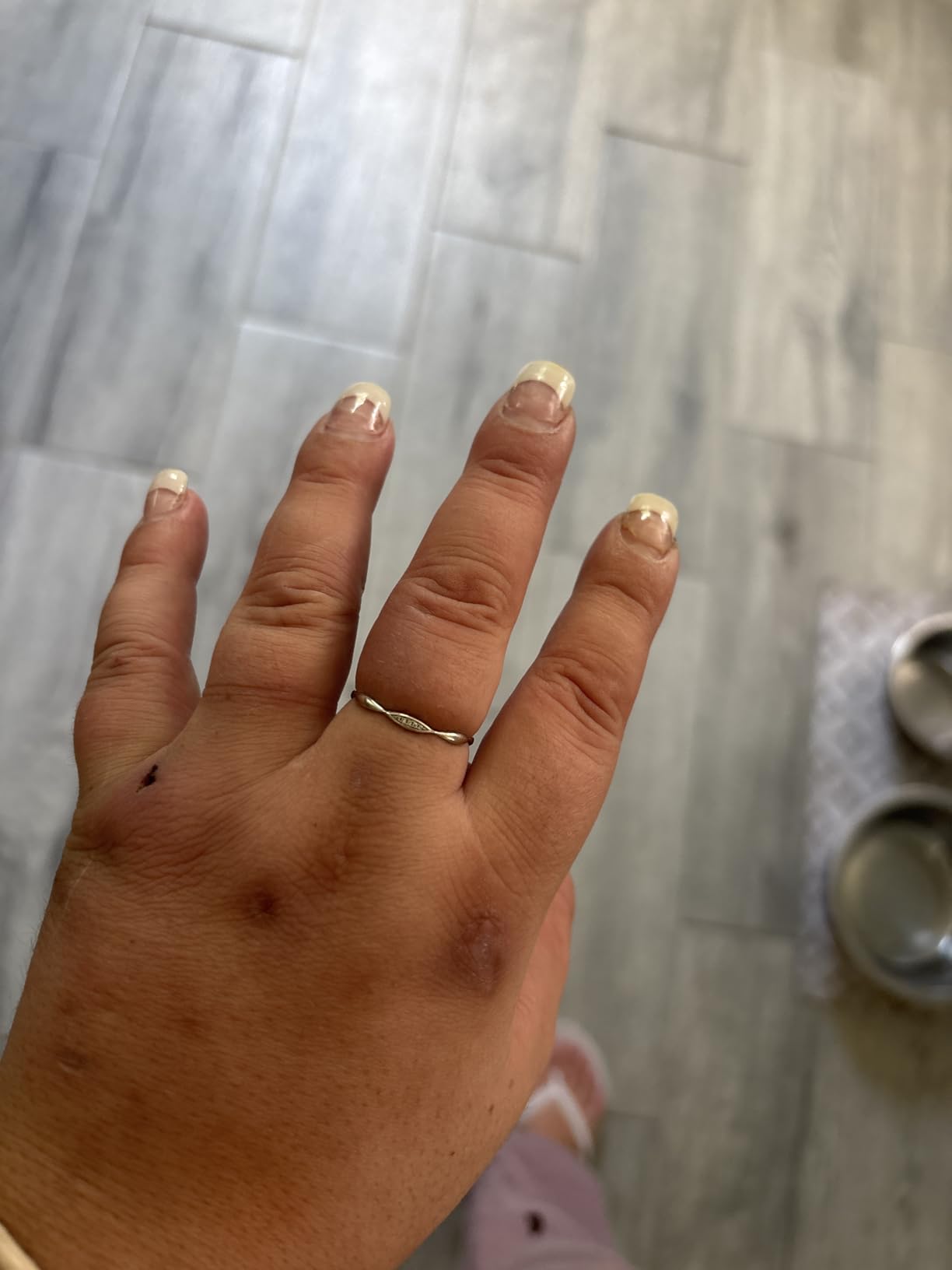 Santuzza 10K Solid Gold Genuine Diamond Dainty Twisted Stacking Ring for Women customer photo 2