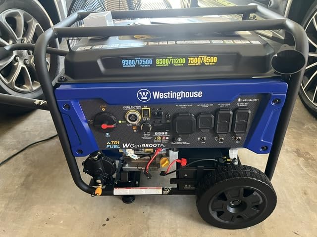 Westinghouse 12500 Peak Watt Tri-Fuel Home Backup Portable Generator, Remote Electric Start, Transfer Switch Ready, Gas, Propane, and Natural Gas Powered customer photo 2