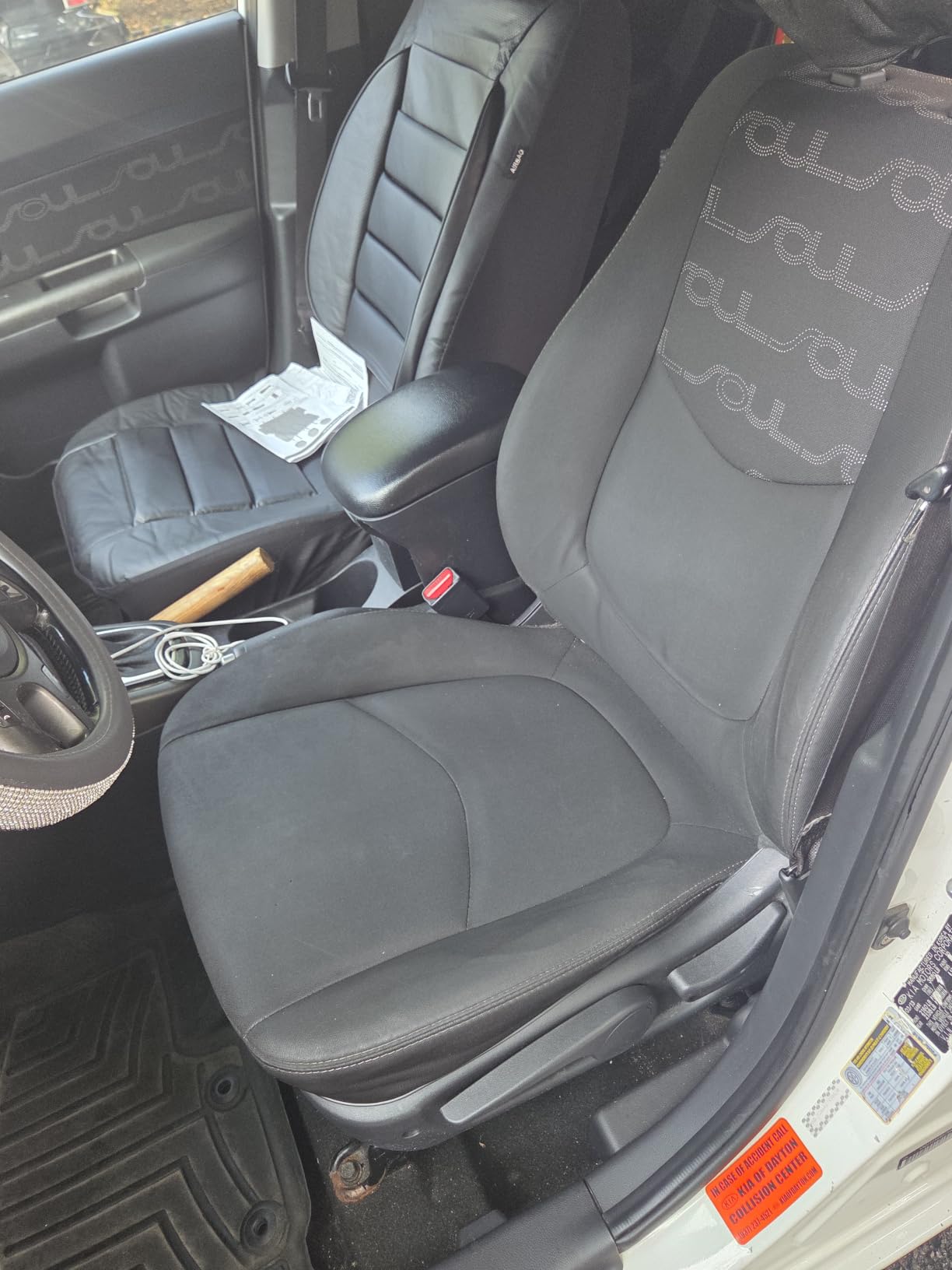 CAR PASS Leather Seat Covers Full Set Universal Water Resistant 3D Foam Back Support, Luxury Comfort Automotive 5 Seat Covers All Season Fit for SUV, Sedan, Van, Airbag Compatible Elegance (Pure Black) customer photo 2
