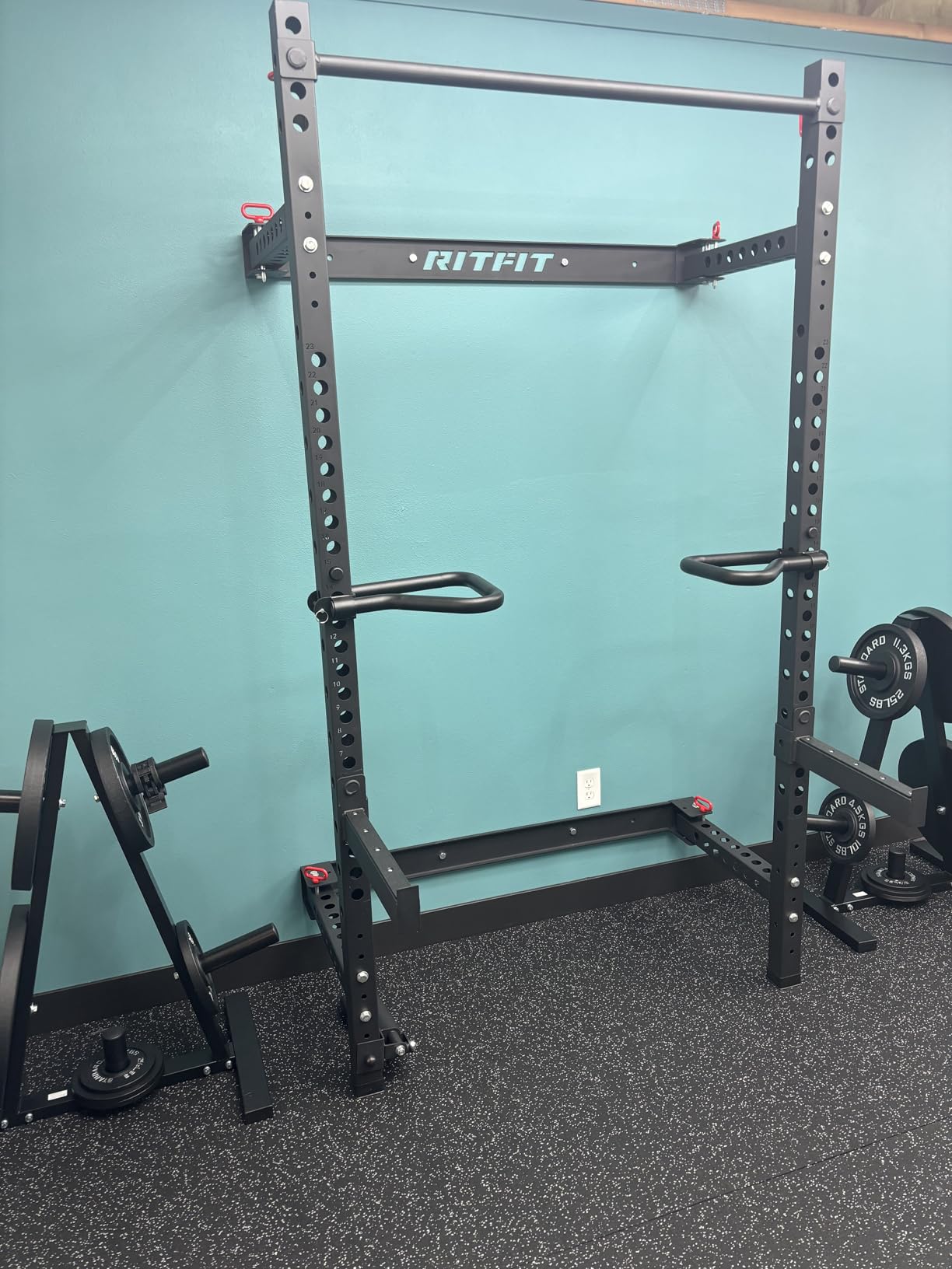AmStaff Fitness Dip Bar Attachment for Squat & Power Rack – Compatible for 2x2