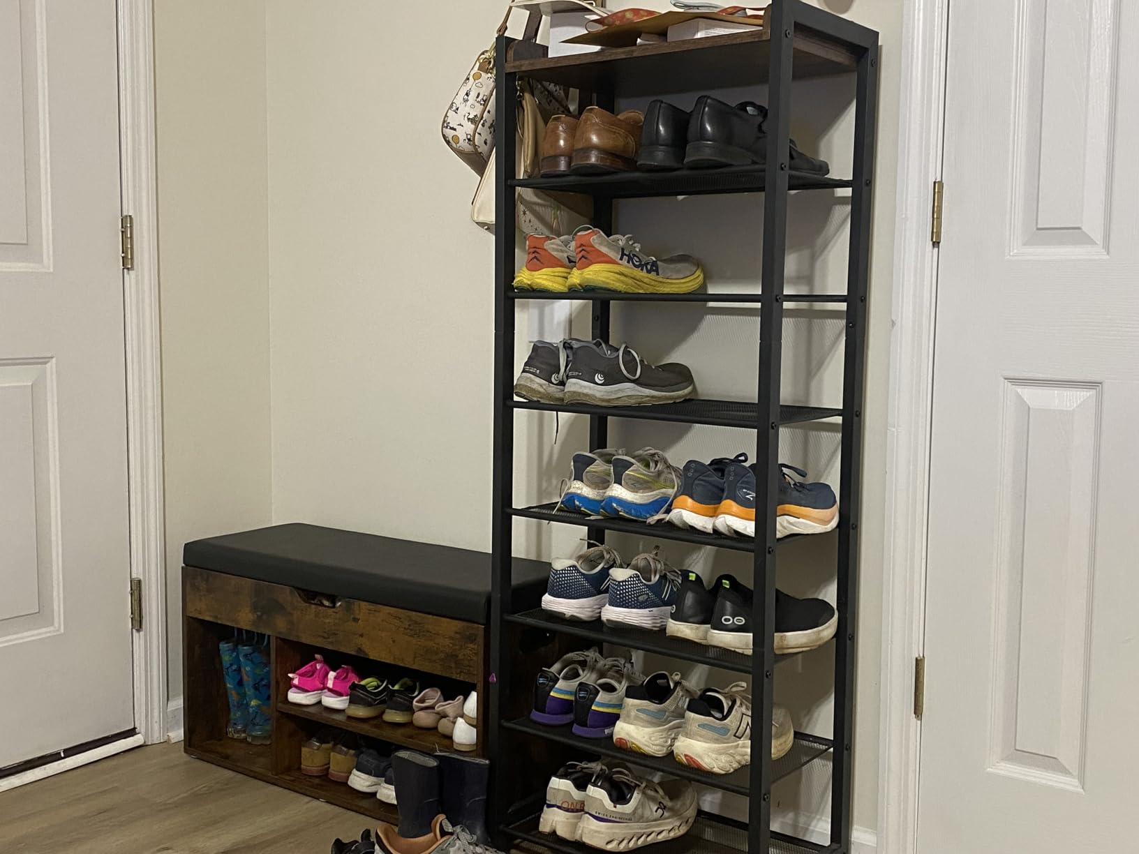 VASAGLE Storage Bench with Cushion, Shoe Bench,11.8 x 31.5 x 17.3 Inches customer photo 2