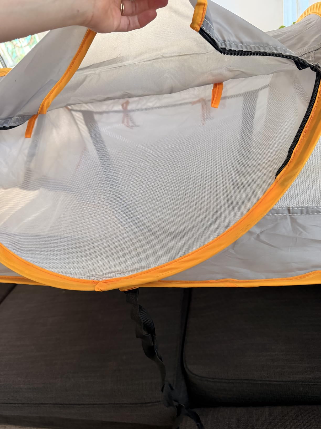 Poray Portable Baby Beach Tent with UPF 50+ Sun Shelter,Mosquito Net and Sunshade, Ideal Pop Up Kids Travel Tent with Carry Bag & 2 Stakes,Outdoor Indoor Play and Sun Protection customer photo 1