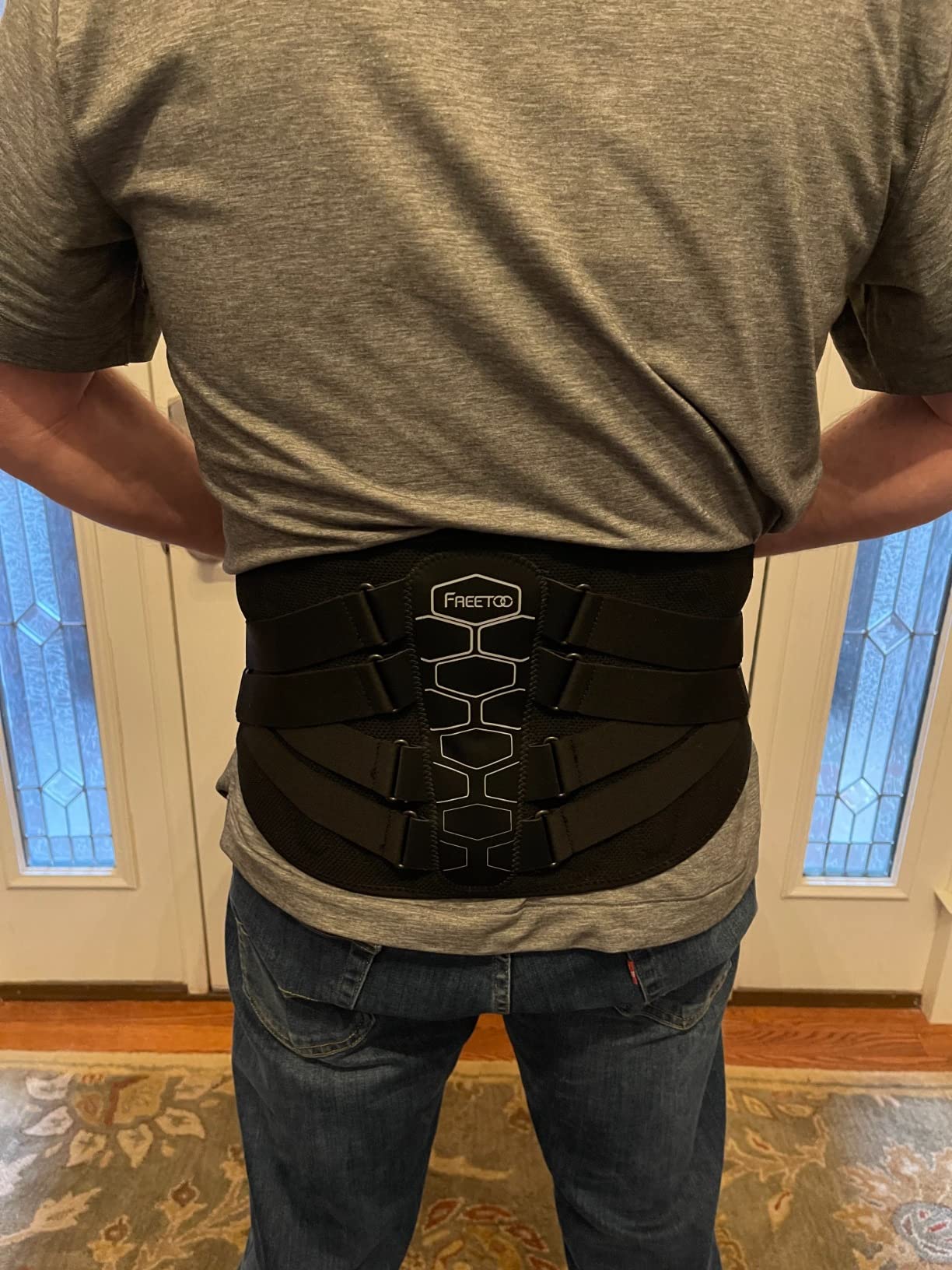 FREETOO Back Brace For Lower Back Pain Relief, Back Support Brace Men Women customer photo 2