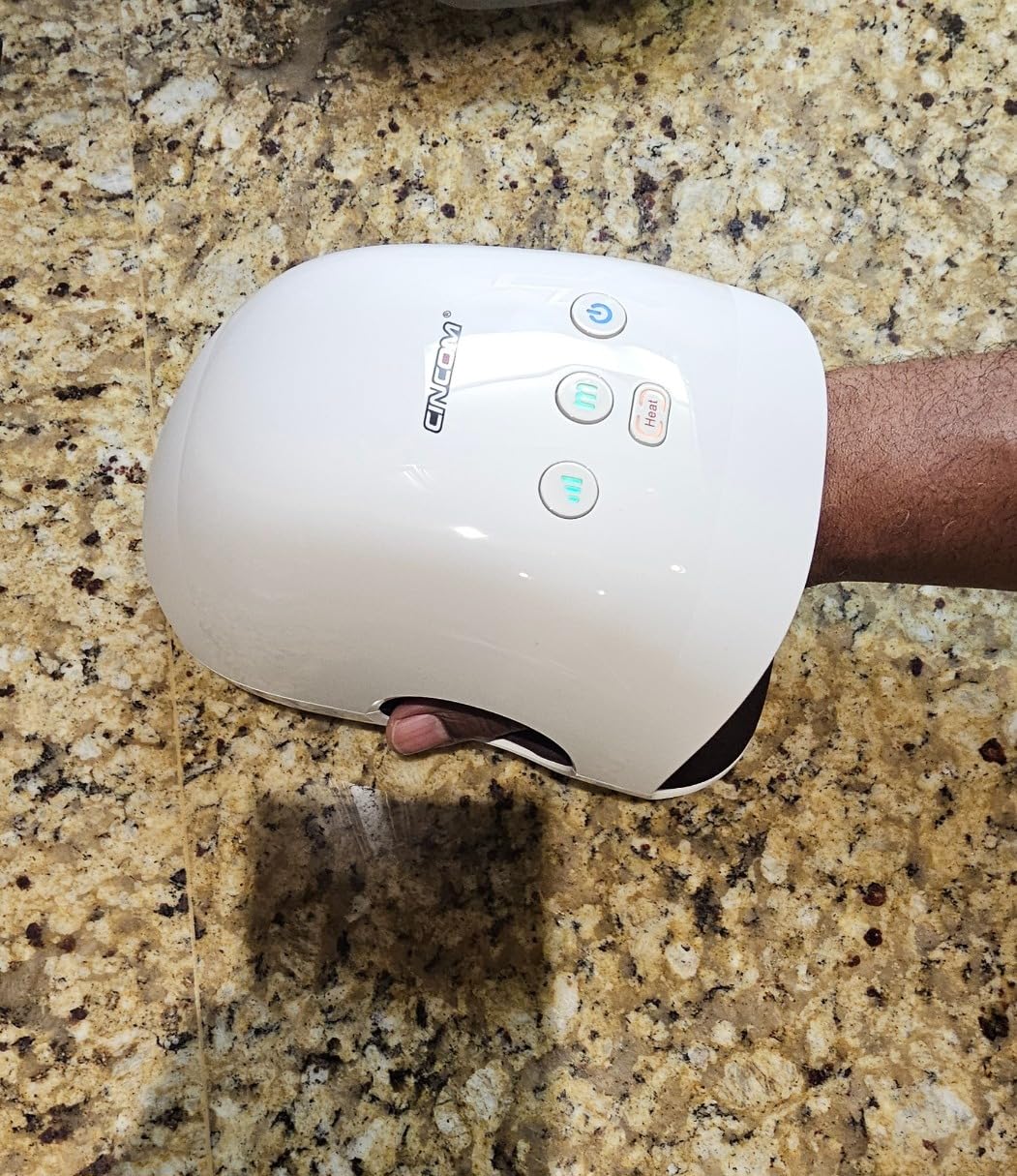 CINCOM Cordless Hand Massager with Heat and Compression, Blue customer photo 1