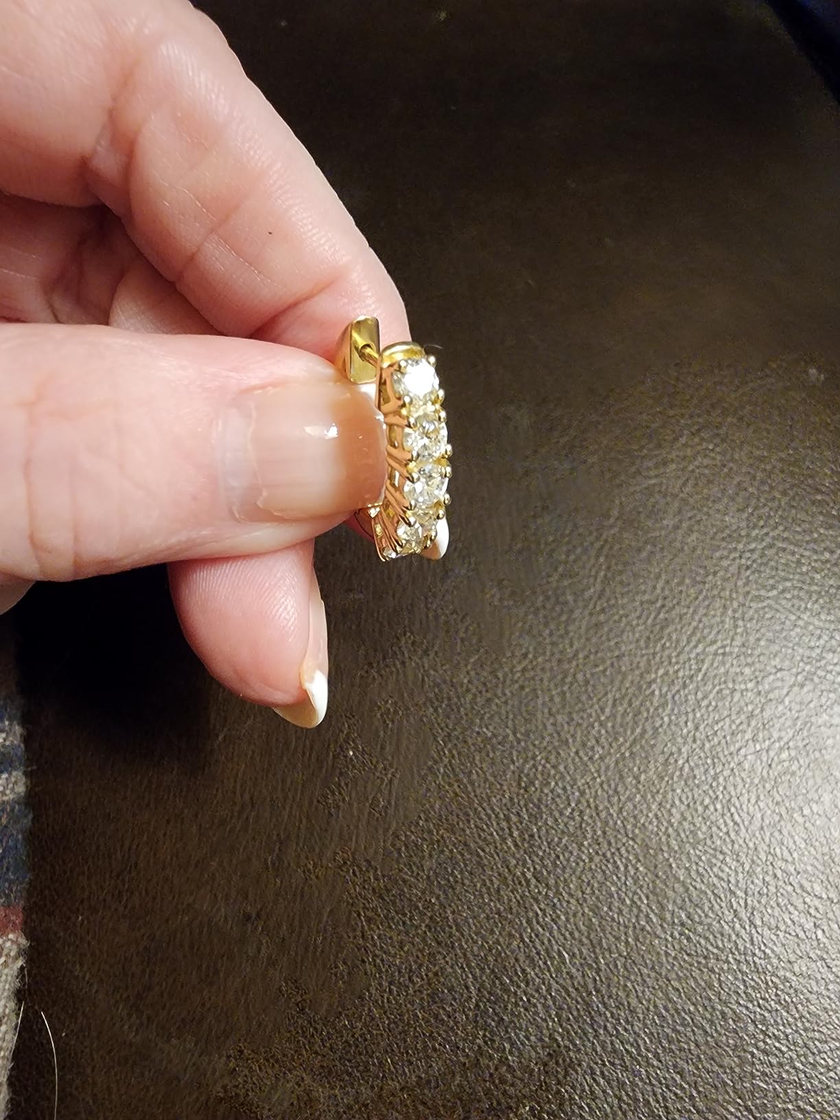 1 to 6 Carat 14K White Gold Classic LAB GROWN Diamond Huggie Hoop Earrings customer photo 1