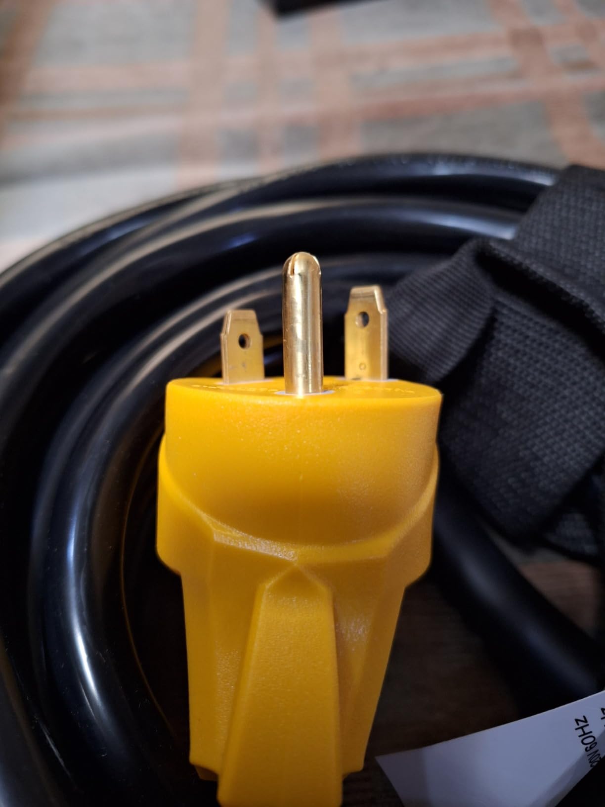 PlugSaf 50 FT 30 Amp RV Extension Cord Outdoor, 10AWG 125V 3750W STW Yellow | NEMA TT-30P/R, Flexible 10 Gauge Extension Cord Heavy Duty, 50 Foot RV Power Cord Waterproof with Grip Handle, ETL Listed customer photo 1