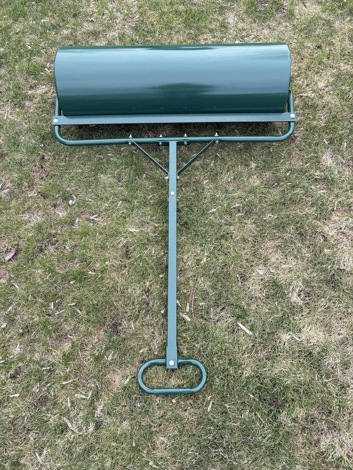 Goplus Lawn Roller, Push/Tow-Behind Lawn Roller, 17 Gallon/63L Water/Sand-Filled Sod Roller, Detachable Gripping Handle, Sod Drum Roller Tow Behind a Tractor for Yard Park Farm Black 12 by 36-Inch customer photo 2
