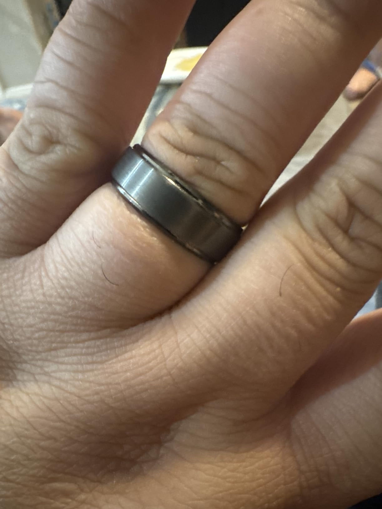 King Will Mens Brushed Wedding Band, Two Tone Matte Step Edges/Pipe Cut, Tungsten Carbide Anniversary Promise Rings Comfort Fit customer photo 1