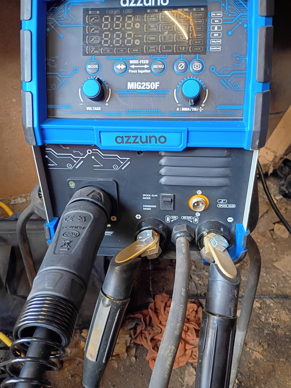 AZZUNO 250A Aluminum MIG Welder, 110V/220V 6 in 1 Gas/Gasless MIG customer photo 1