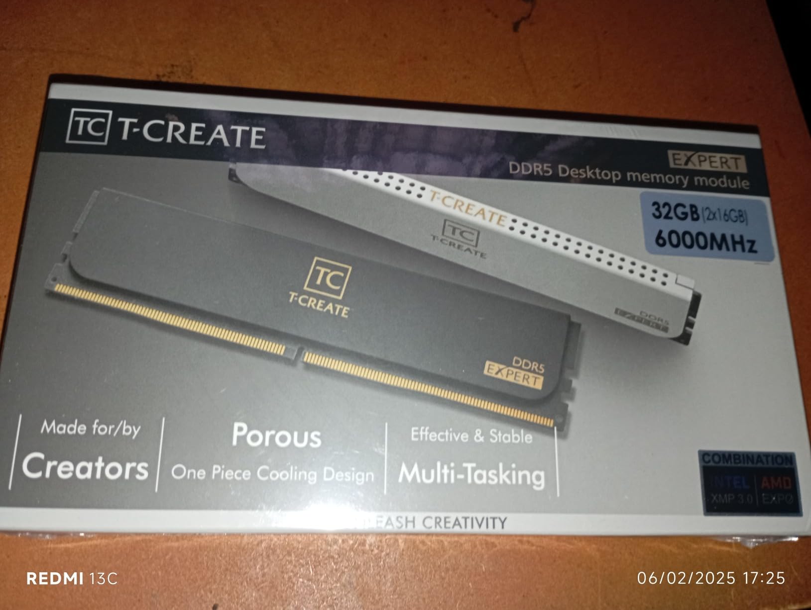 TEAMGROUP T-Create Expert CL30 Overclocking 10L DDR5 32GB Kit (2 x 16GB) 6000MHz (PC5-48000) Intel XMP 3.0 & AMD EXPO Compatible Desktop Memory Module Ram Black - CTCED532G6000HC30DC01 customer photo 2