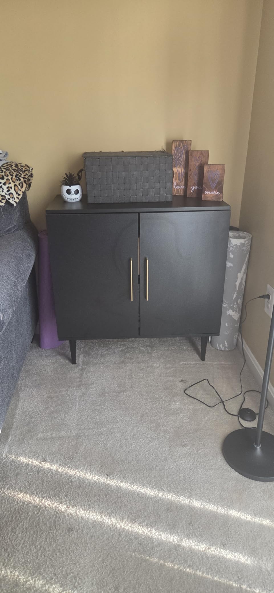 Black Storage Cabinet with Doors, Modern Accent Cabinet, Free Standing Cabinet with Adjustable Shelf, Wooden Buffet Sideboards for Living Room, Kitchen, Dining Room, Entryway customer photo 2