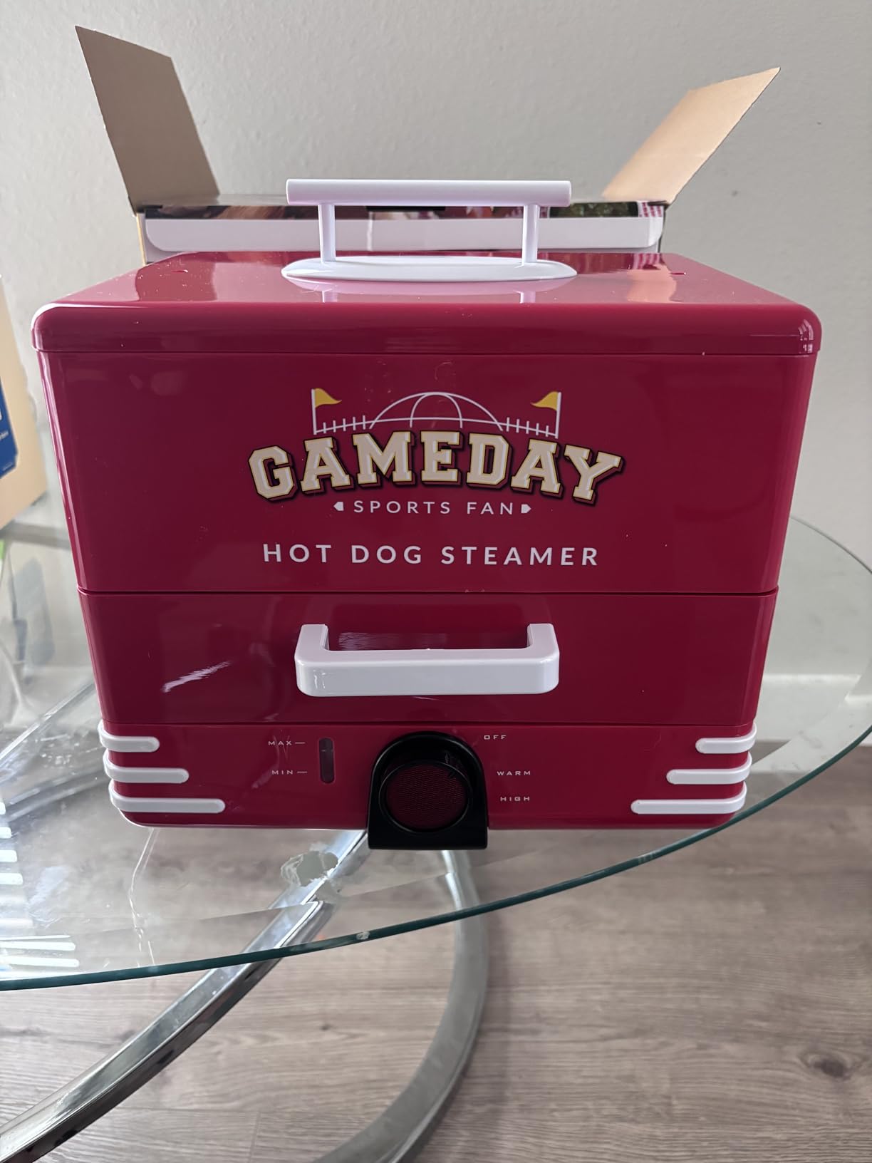 Nostalgia Oscar Mayer Diner-Style Hot Dog Steamer and Bun Warmer, 8 Hot Dog and 4 Bun Capacity, Steam Bratwursts, Sausages, Vegetables, Fish, Dumplings, Yellow customer photo 2
