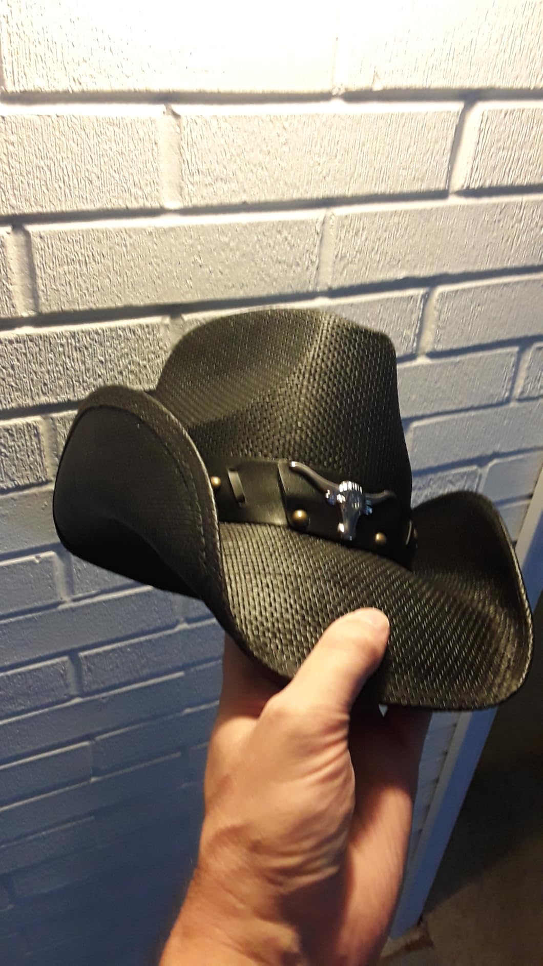 grinderPUNCH Straw Cowboy Hat for Men Women Western Cowgirl Outback Sun Hat customer photo 2
