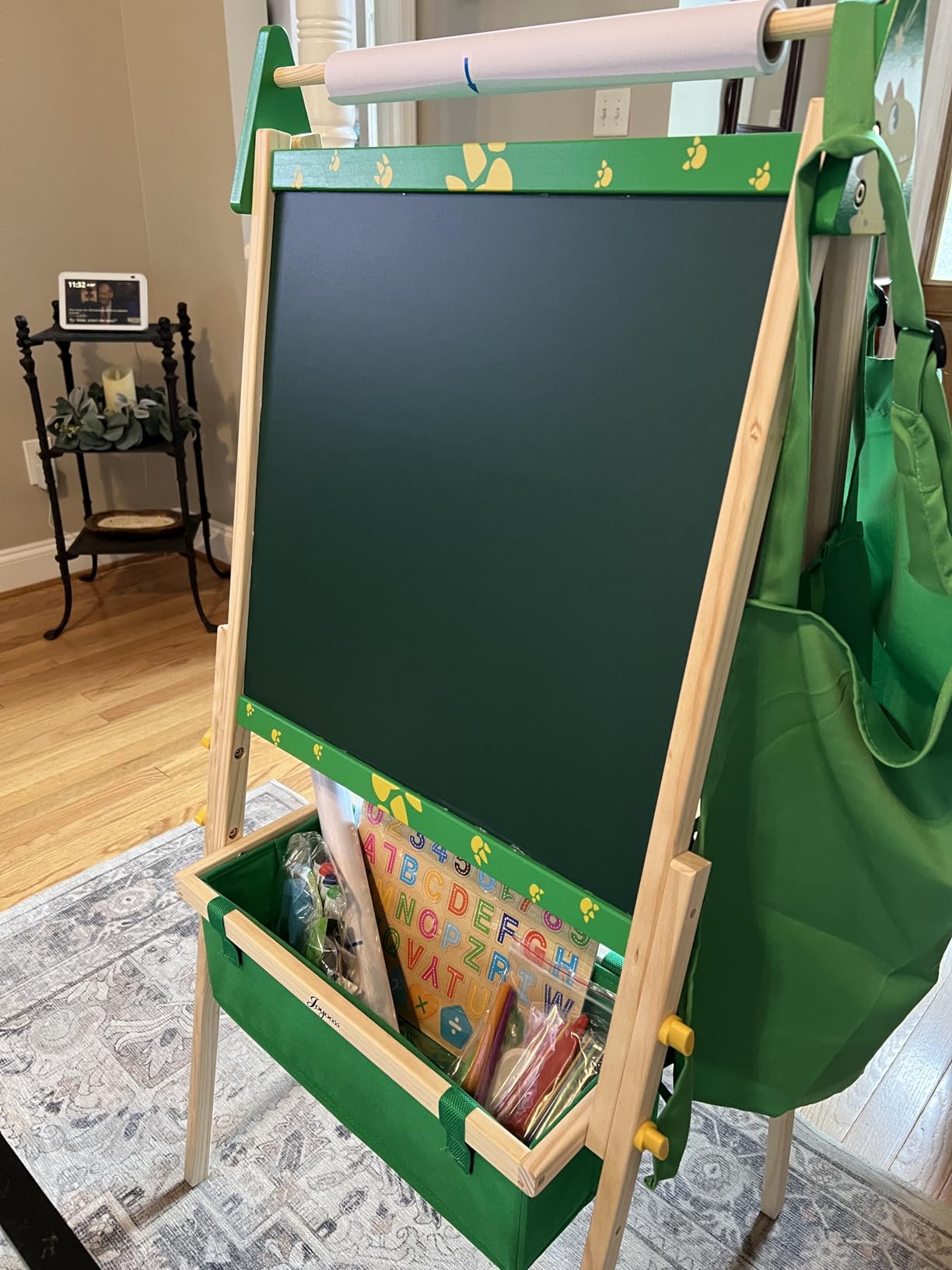 Joyooss Art Easel for Kids Easel for Toddlers,Adjustable Standing Wooden Toddler Easels Kid Whiteboard & Chalk Board Kids Dry Erase Board,Art Easel for Kid Age 2-4 4-8 9-12 Drawing Easels customer photo 2