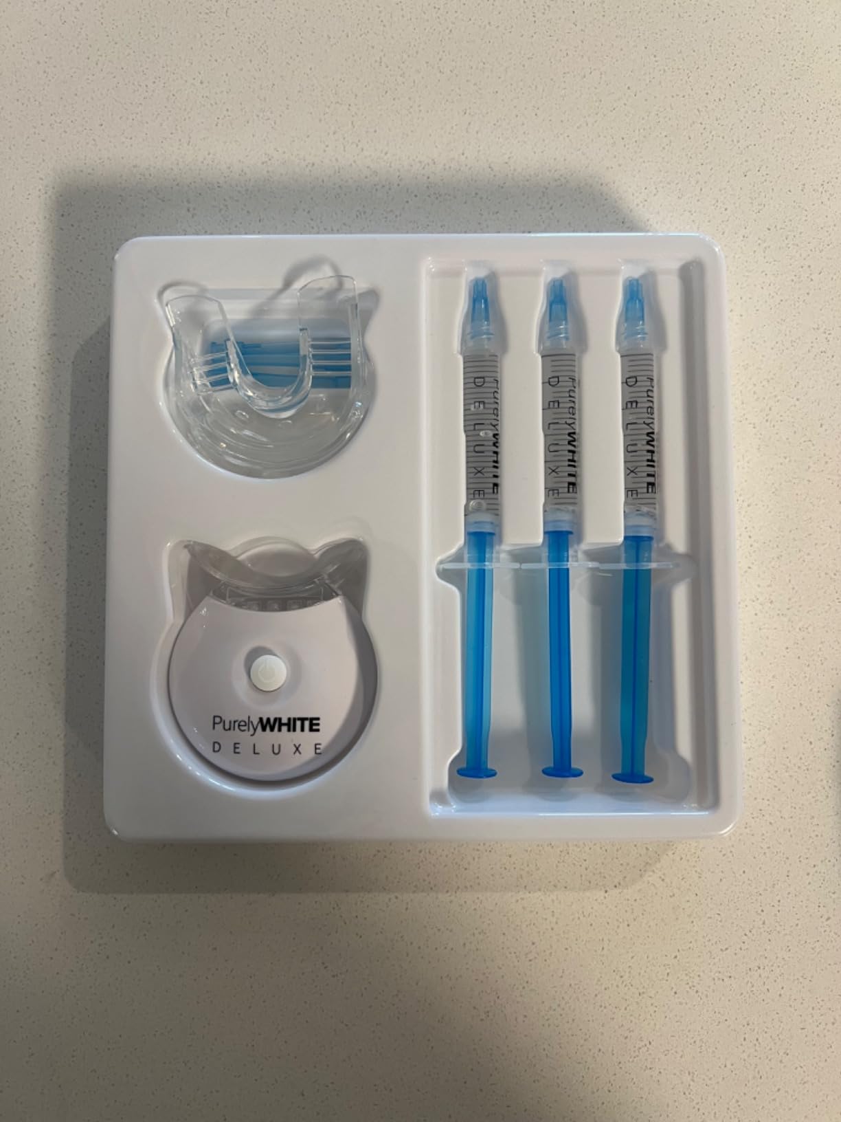 PurelyWHITE DELUXE Teeth Whitening Kit, Complete LED Teeth Whitening, 15+ Treatments, (3) 3ml Whitening Gel Syringes, Whiter Smile in 7 Minutes customer photo 1