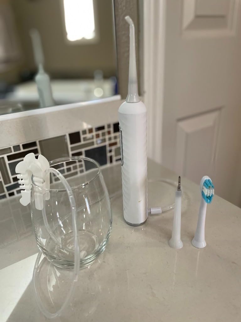Electric Toothbrush with Water flosser, 3 in 1 Teeth Cleaning Kit with 7 Modes, Electric Toothbrush and flosser Combofor Adults, Water Flosser Portable for Travel and Home (White) customer photo 1
