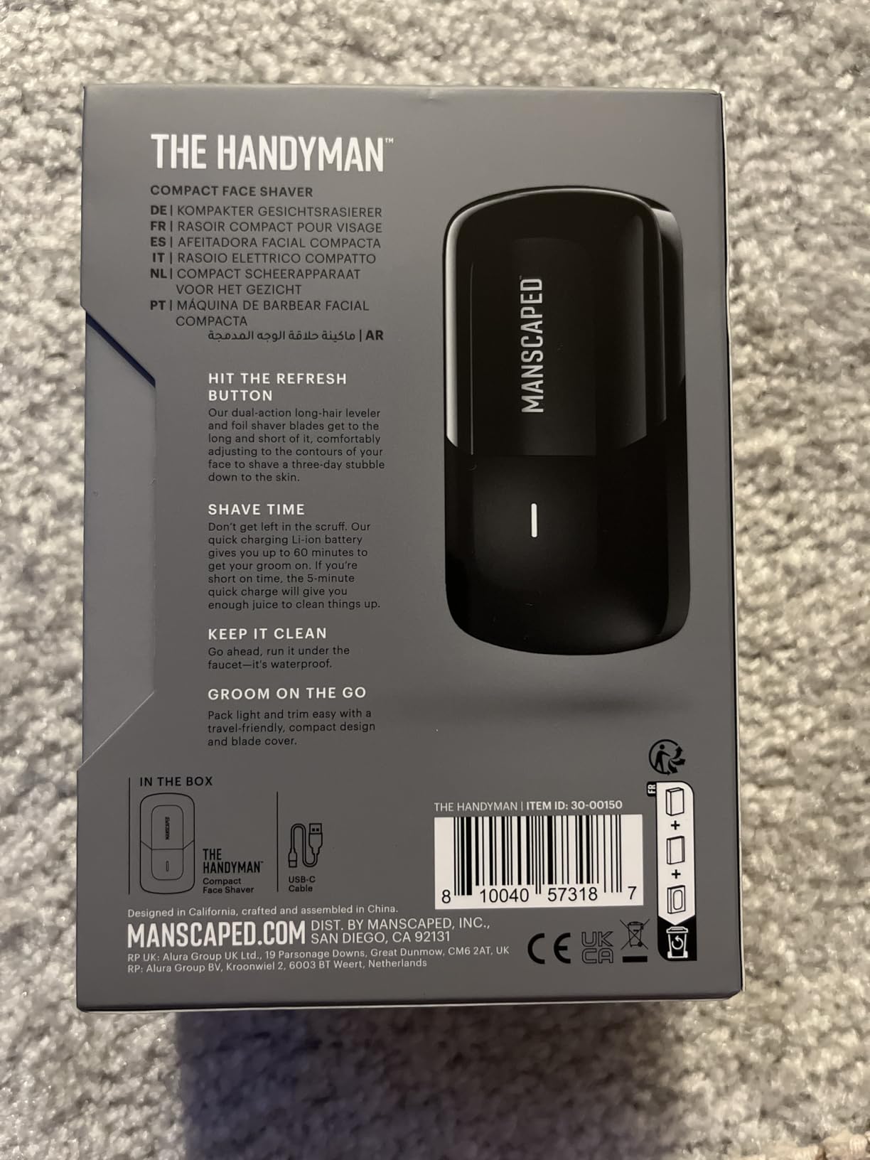 MANSCAPED The Handyman Compact Face Shaver - Portable Men's Groomer | Facial Hair Shaver, USB-C Rechargeable Razor, Electric Foil, Waterproof, Cordless, Dual-Action SkinSafe Foil Blade customer photo 1