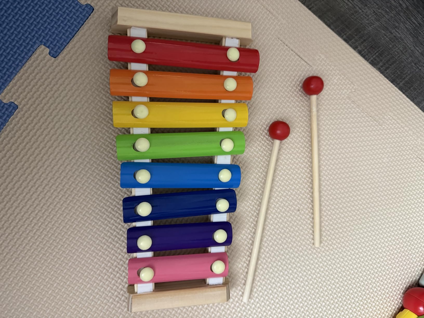MCPINKY Xylophone for Kids with 2 Mallets, Wooden, Rainbow customer photo 1