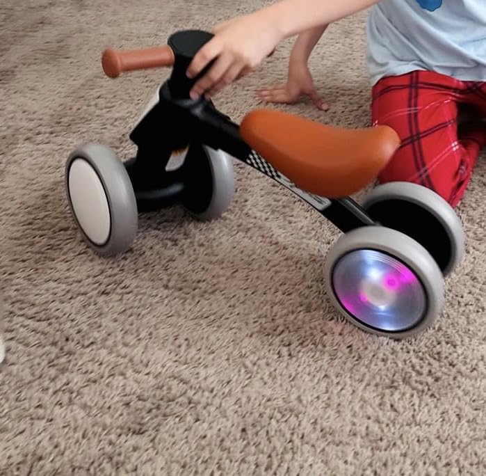 WETIFY Colorful Lighting Baby Balance Bike Toys for 1 Year Old Boy Gifts, 10-36 Month Toddler Balance Bike, No Pedal 4 Silence Wheels & Soft Seat First Bike, One Year Old Boy Birthday Gift customer photo 1