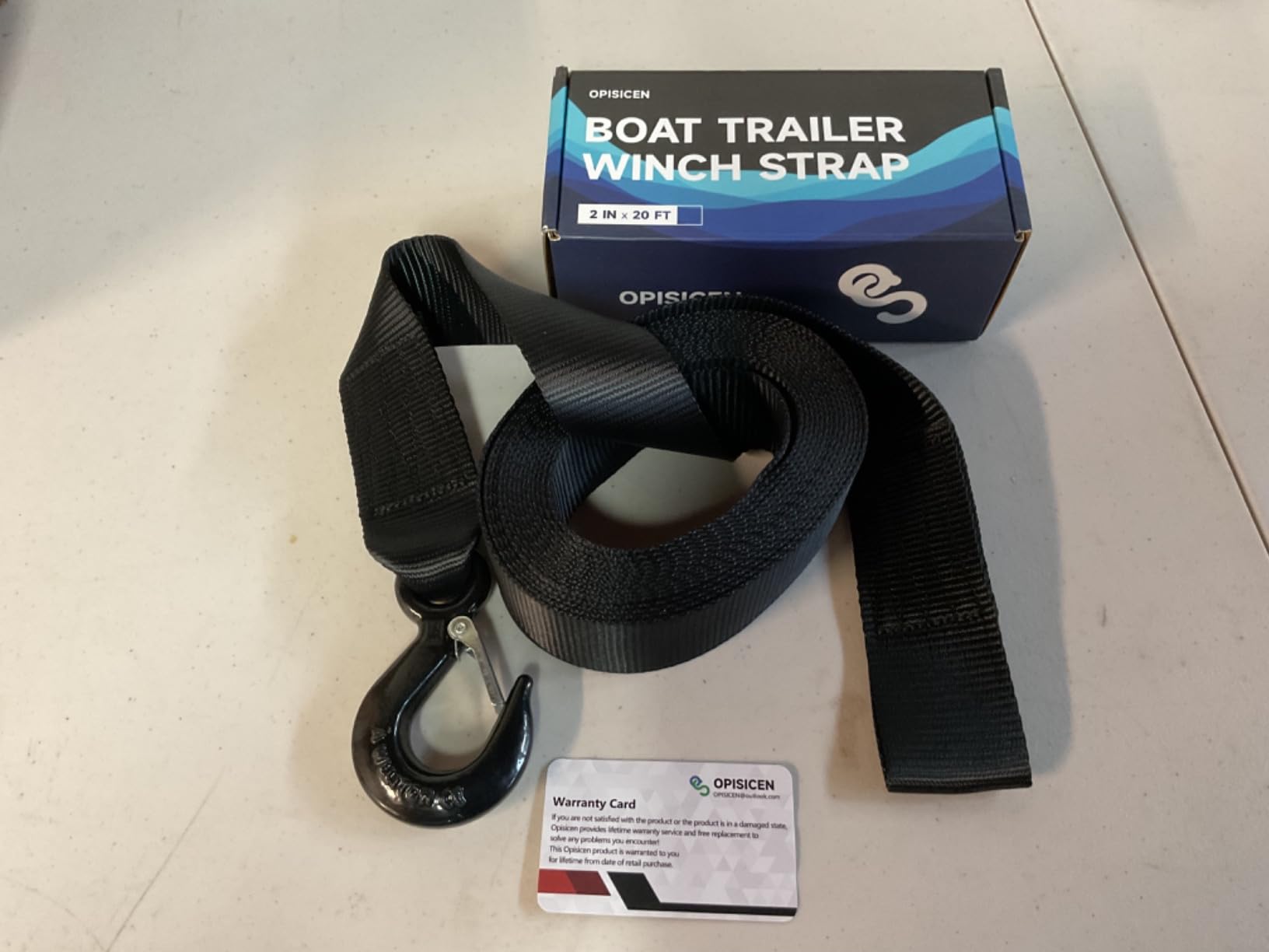 Heavy Duty Boat Trailer Winch Strap with Hook - 2