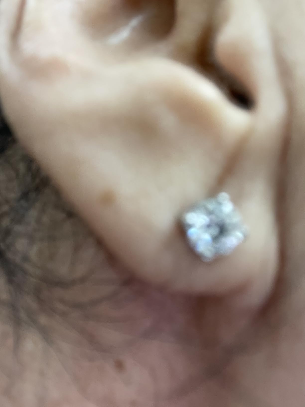 Gilded Lab-Grown Diamond Stud Earrings | 925 Sterling Silver Studs and 14KT Gold 925 Plated Silver | Hypoallergenic Fine Jewelry | 4-Prong Basket, Push Back Nut | Round Cut, SI1 Clarity, F Color | 1/10,1/5,1/4,1/3,3/8,1/2,3/4,7/8,1,1 1/2 ct tw customer photo 1