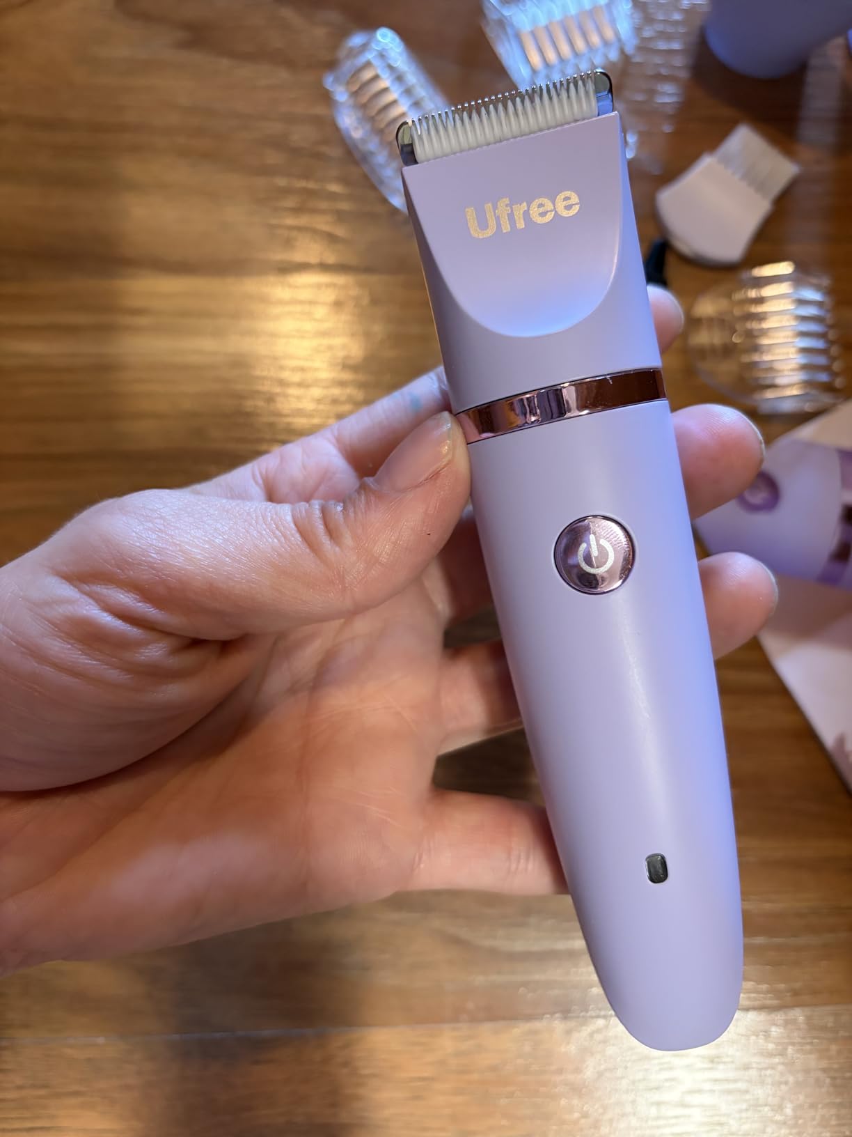 Ufree 3-in-1 Bikini Trimmer Electric Razors for Women, Gifts for Women | Ceramic Blade, IPX7 Waterproof, Lady Shaver, Travel Lock, for Face, Legs, Pubic Hair, Underarms, Body Hair Trimmer, Purple customer photo 2