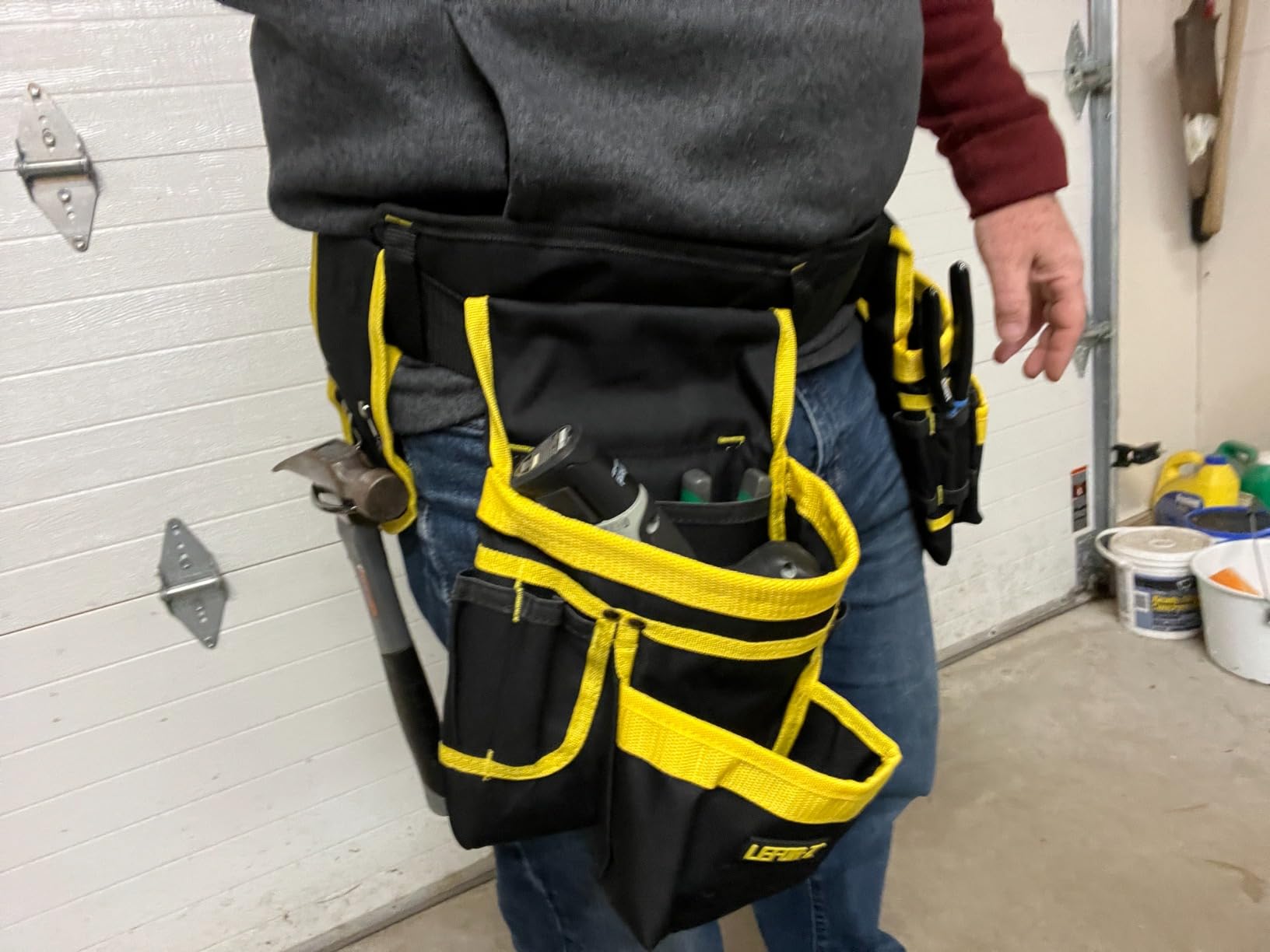 LEFOR·Z Tool Belt with 4 D-Rings,27-Pockets Tool Belts for Men,Construction customer photo 1
