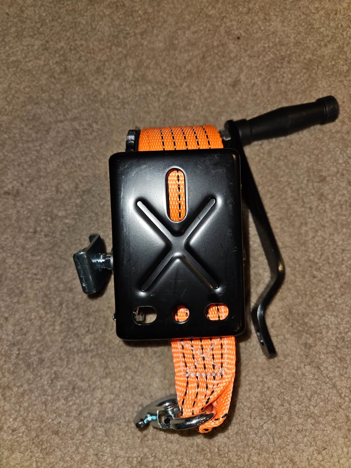 3500lbs Heavy Duty Boat Trailer Winch with 32FT Strap,2-Way Ratchet 4:1/8:1 Gear Trailer Winch,Portable Hand Crank Winch for Boat, Truck, Trailer, RV, ATV, Jet Ski customer photo 1