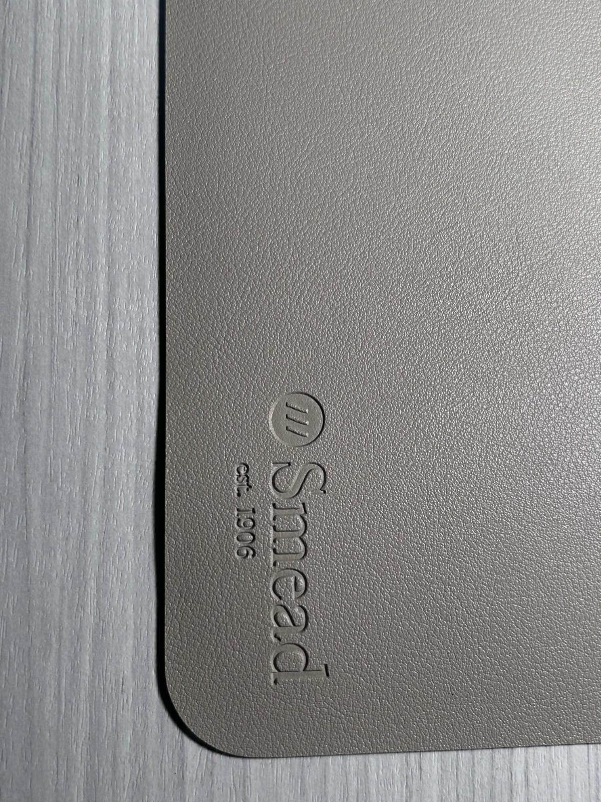 Smead Vegan Leather Desk Pad Mat, Office Desk Mat, Large, Charcoal Gray | Waterproof desk pad protector, writing mat and desk blotter. Non-slip suede grips under a keyboard, mouse and monitor. customer photo 2