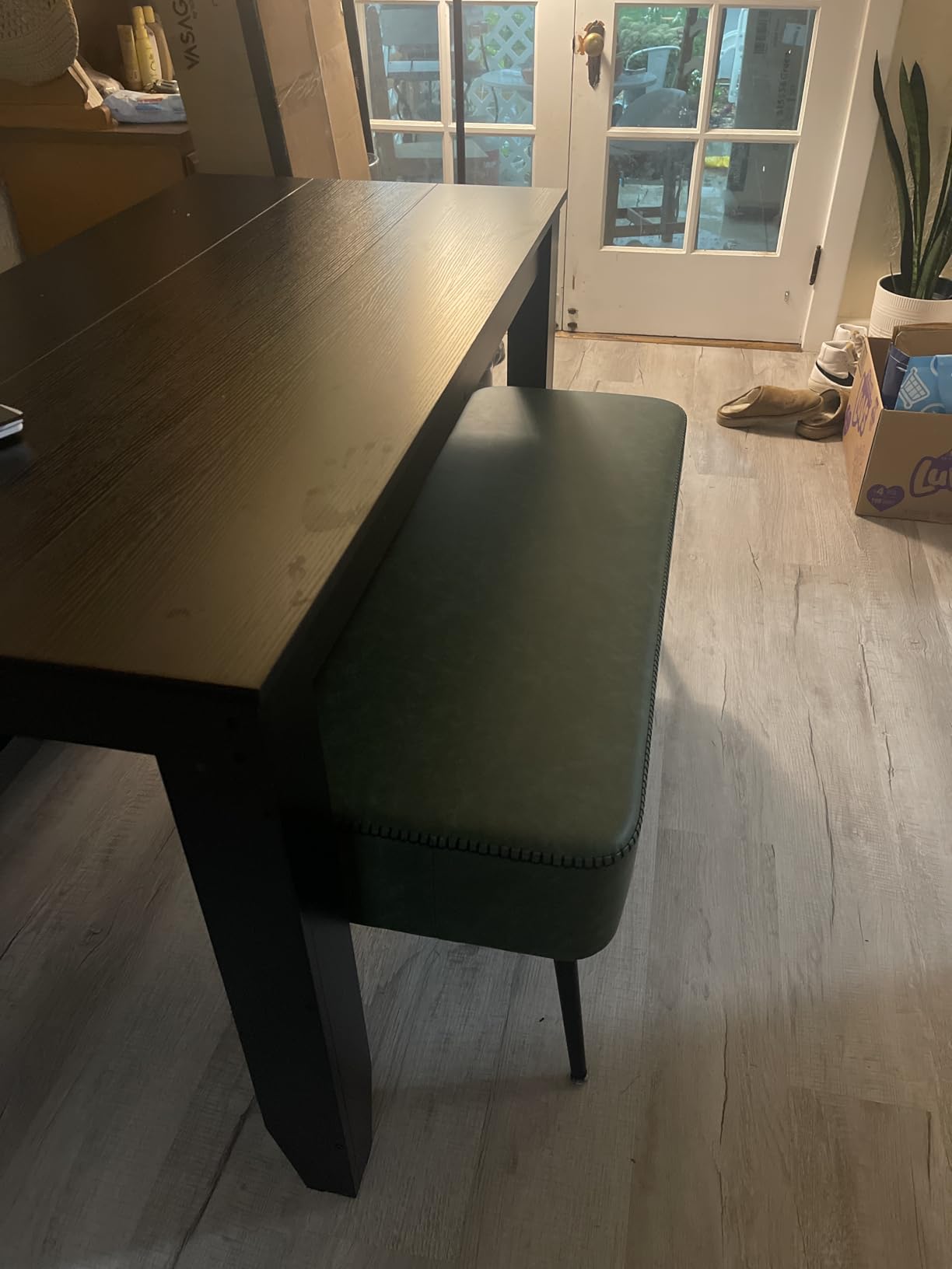VASAGLE Bench for Entryway, PU Leather, Steel Legs, Loads 660 lb customer photo 1