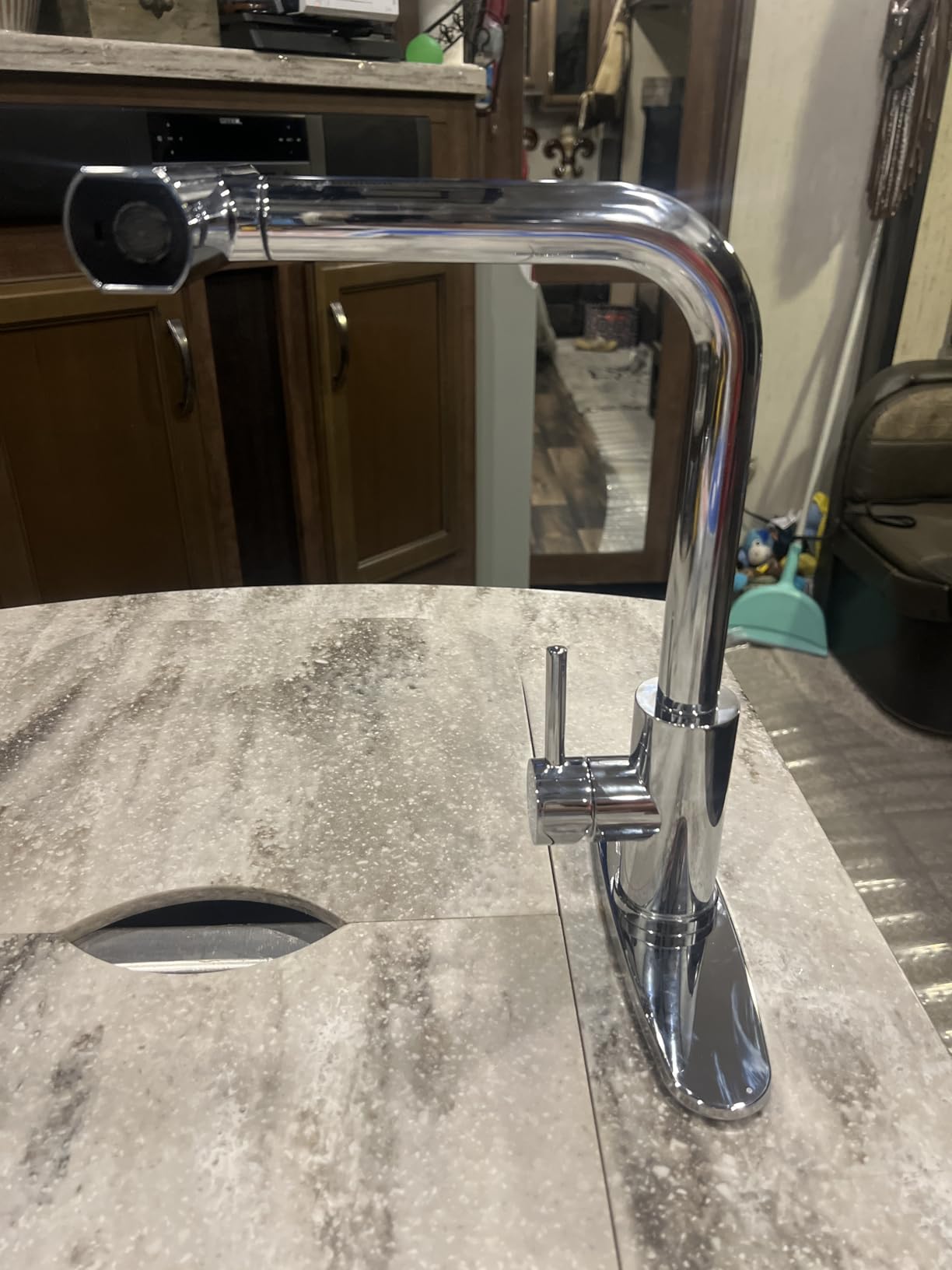 JOOM Black Waterfall Kitchen Faucet with Pull Down Sprayer & Soap Dispenser customer photo 2