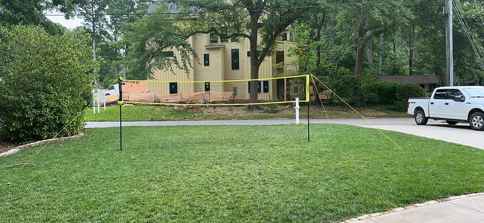 Portable Volleyball Net Set for Backyard, Adjustable Width (32/26/20FT) & Height, Anti-Sag Tension Design for Outdoor Stability, PU Volleyball with Pump, Carry Bag customer photo 1