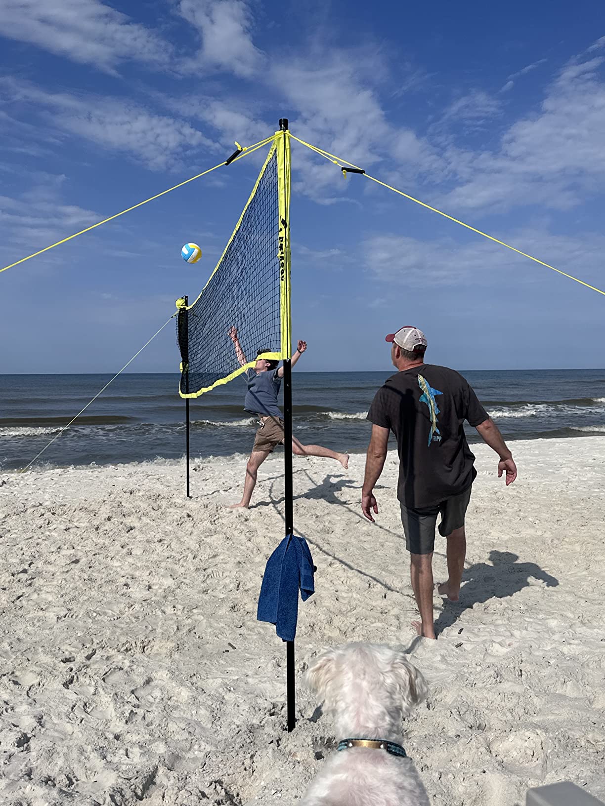 Portable Volleyball Net Set for Backyard, Adjustable Width (32/26/20FT) & Height, Anti-Sag Tension Design for Outdoor Stability, PU Volleyball with Pump, Carry Bag customer photo 2
