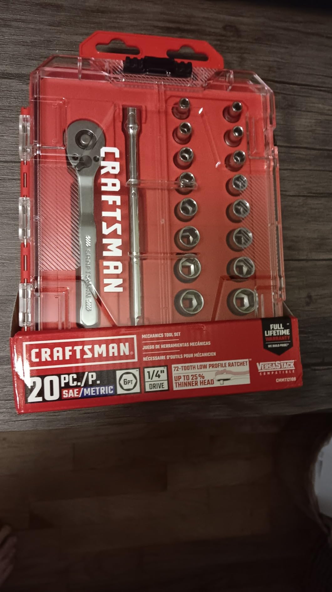CRAFTSMAN Mechanics Tool Set, 1/4 Inch Drive, 20 Piece, 90-Tooth (CMMT12108) customer photo 2