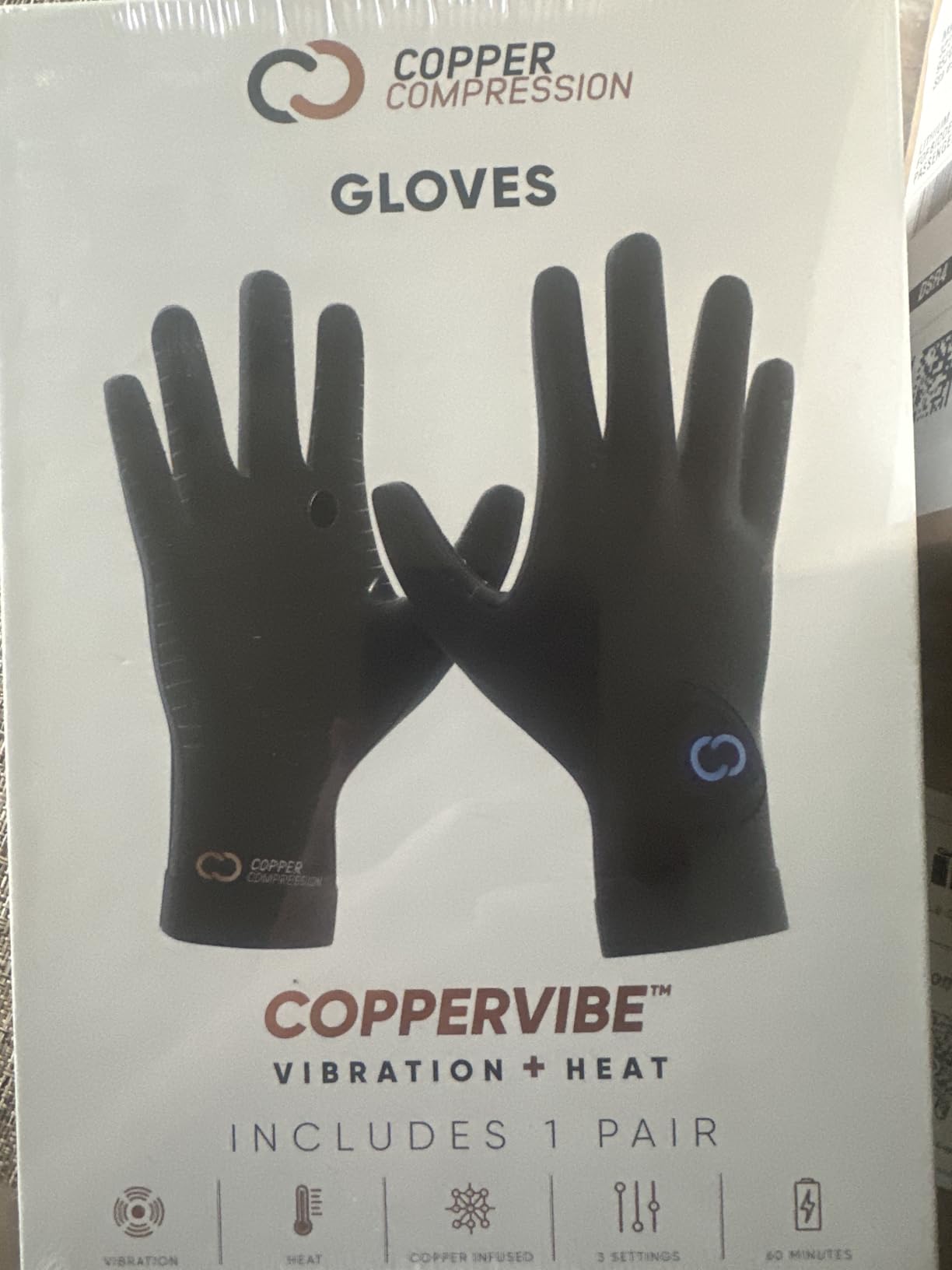 Copper Compression CopperVibe Vibration & Heat Gloves - Heated Hand Massage customer photo 1