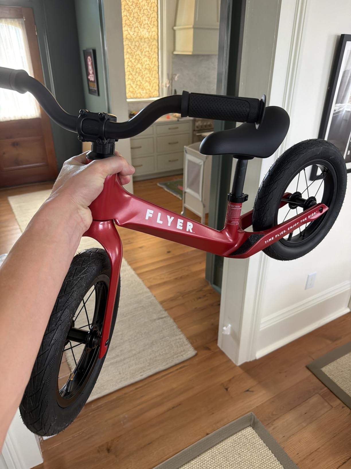 Radio Flyer Ultra Lite Balance Bike, for Kids Ages 1.5-5, Red | Kid & Toddler Balance Bike, Pedal Free, with Footrest and Lightweight Frame, Rubber Air Tires, Tool-Free Adjustable Seat customer photo 2