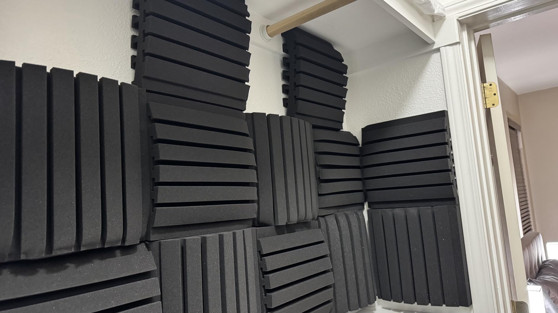 4 Pack Curved Bass Traps Corner Acoustic Foam, Large Size 16.5