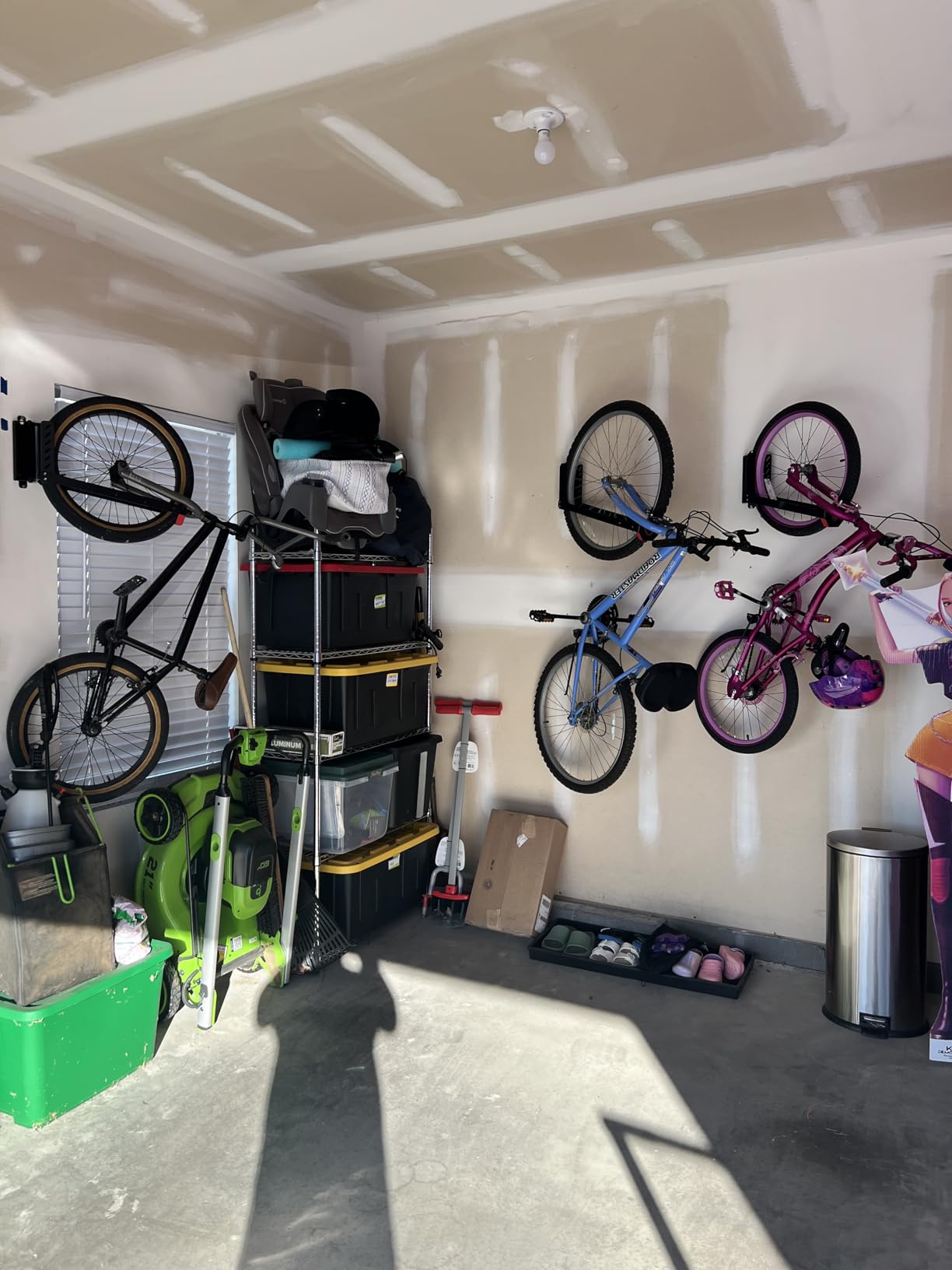 monTEK No-Lift Swivel Bike Wall Mount, Bike Hangers for Garage, 1 Pack | Space-saving bike storage rack pivots 120°; 4 settings fit 16-29 in wheels and tires up to 3.54 in wide; holds 77 lb each customer photo 2