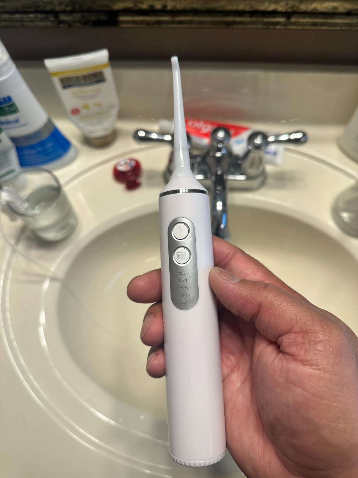 Electric Toothbrush with Water flosser, 2 in 1 Teeth Cleaning Kit, Toothbrush and Water flosser Combo, Travel Toothbrush with Water Bottle(White) customer photo 2