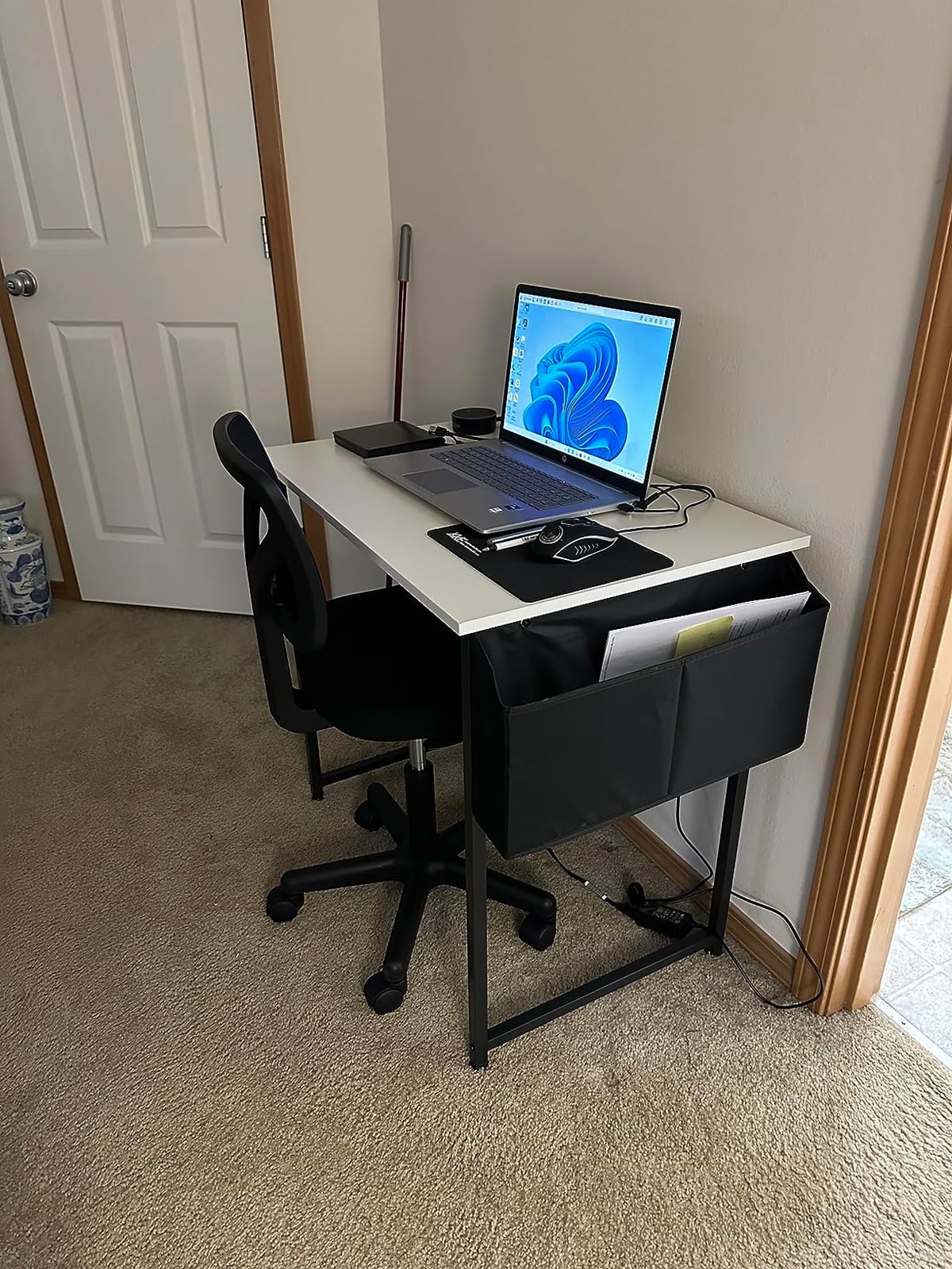 DLisiting 32 Inch Small Desk with Drawers, Black | For Bedroom, Kids Desk, 2 Fabric Drawers, For Small Space, Study Writing Table PC Desks customer photo 2