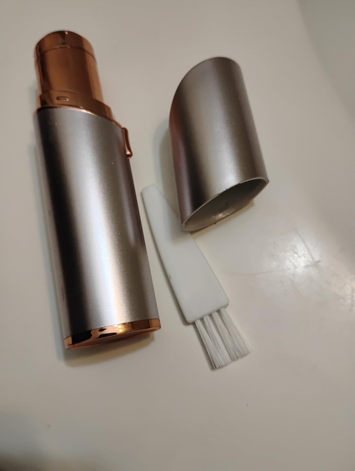 Facial Hair Remover for Women - as Seen on TV Painless Face Shaver - Electric Hair Removal Device for Face Lips Peach Fuzz with Light (Rose Gold) customer photo 2